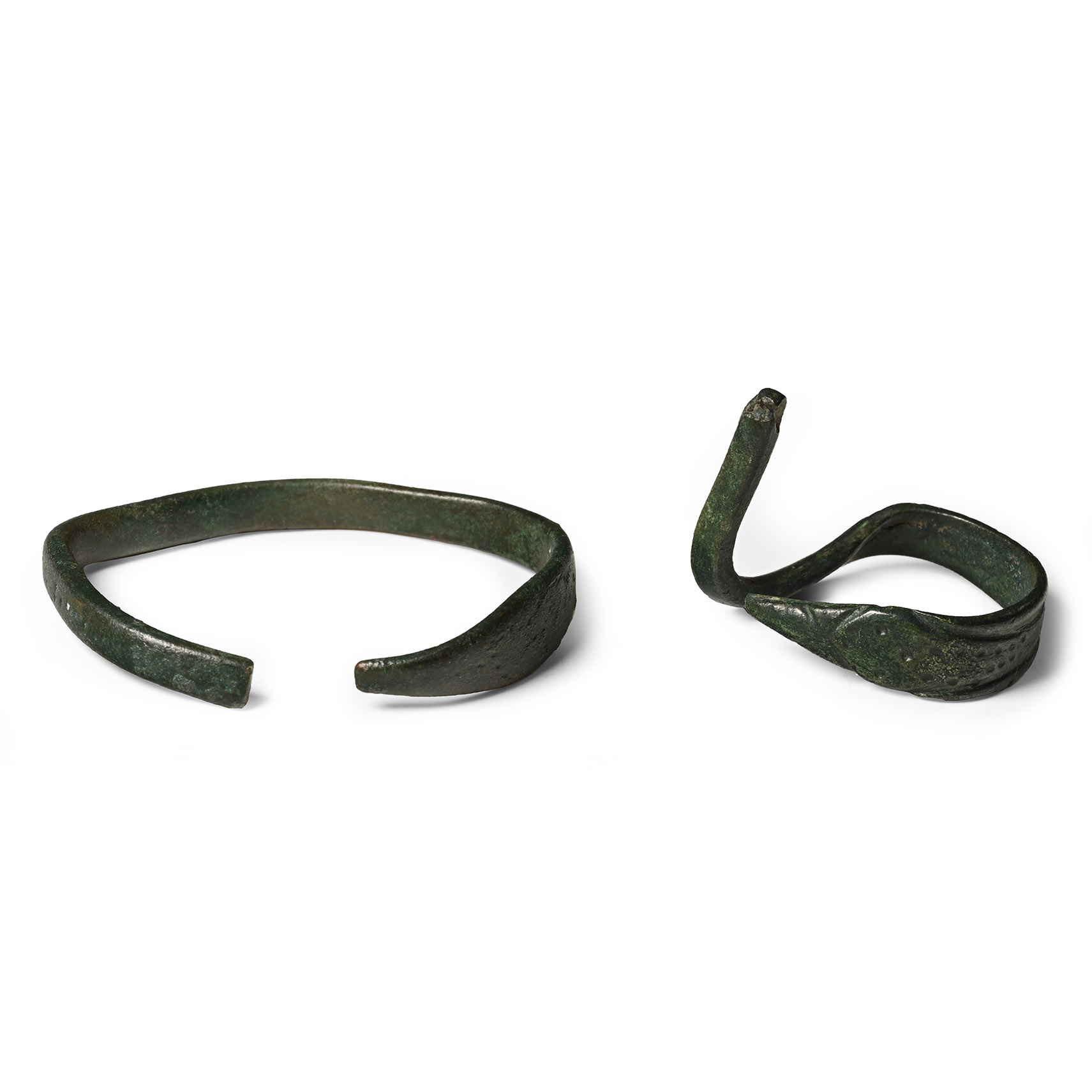 Roman Bronze Snake-Head Armilla Bracelet Group