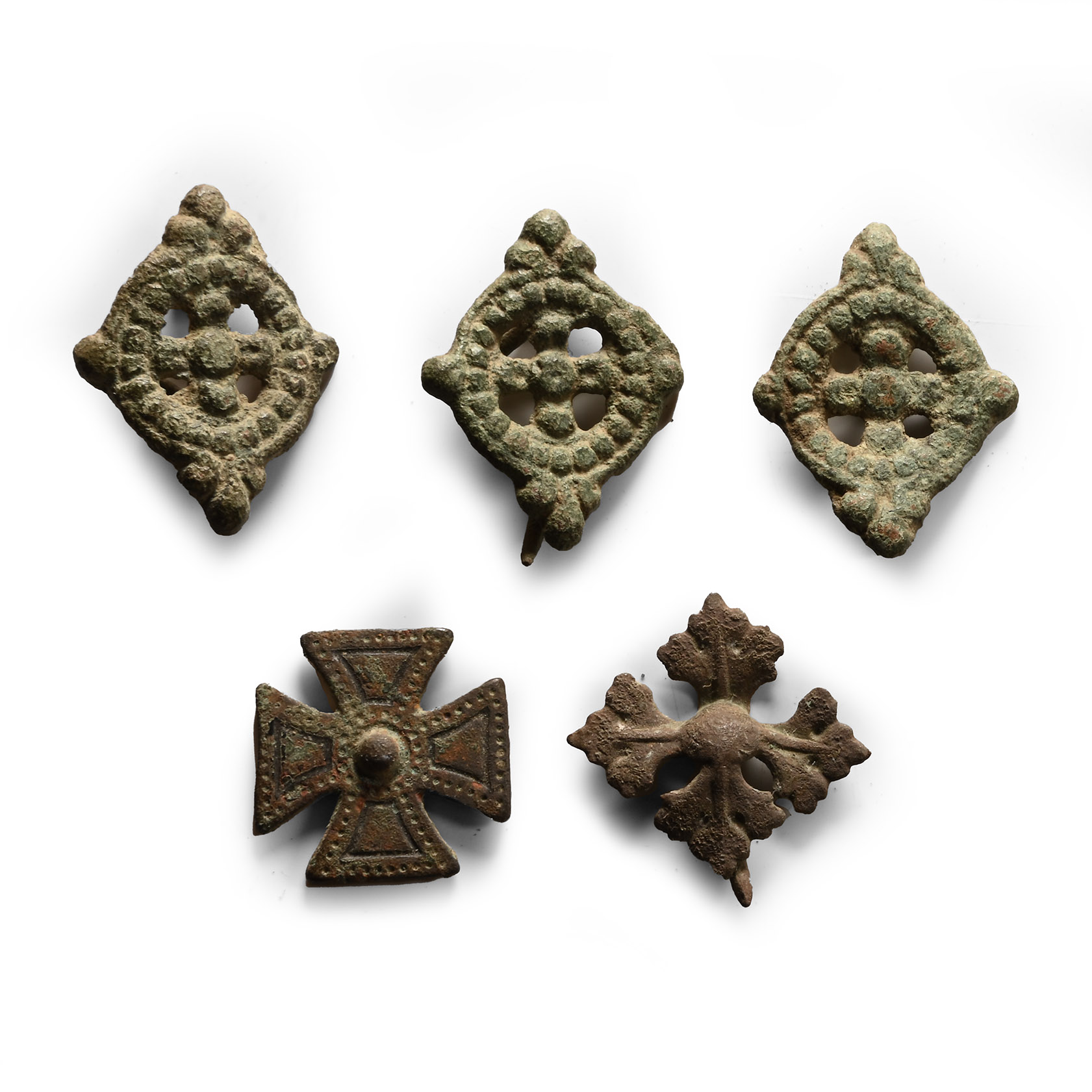 Medieval Bronze Badge and Mount Group
