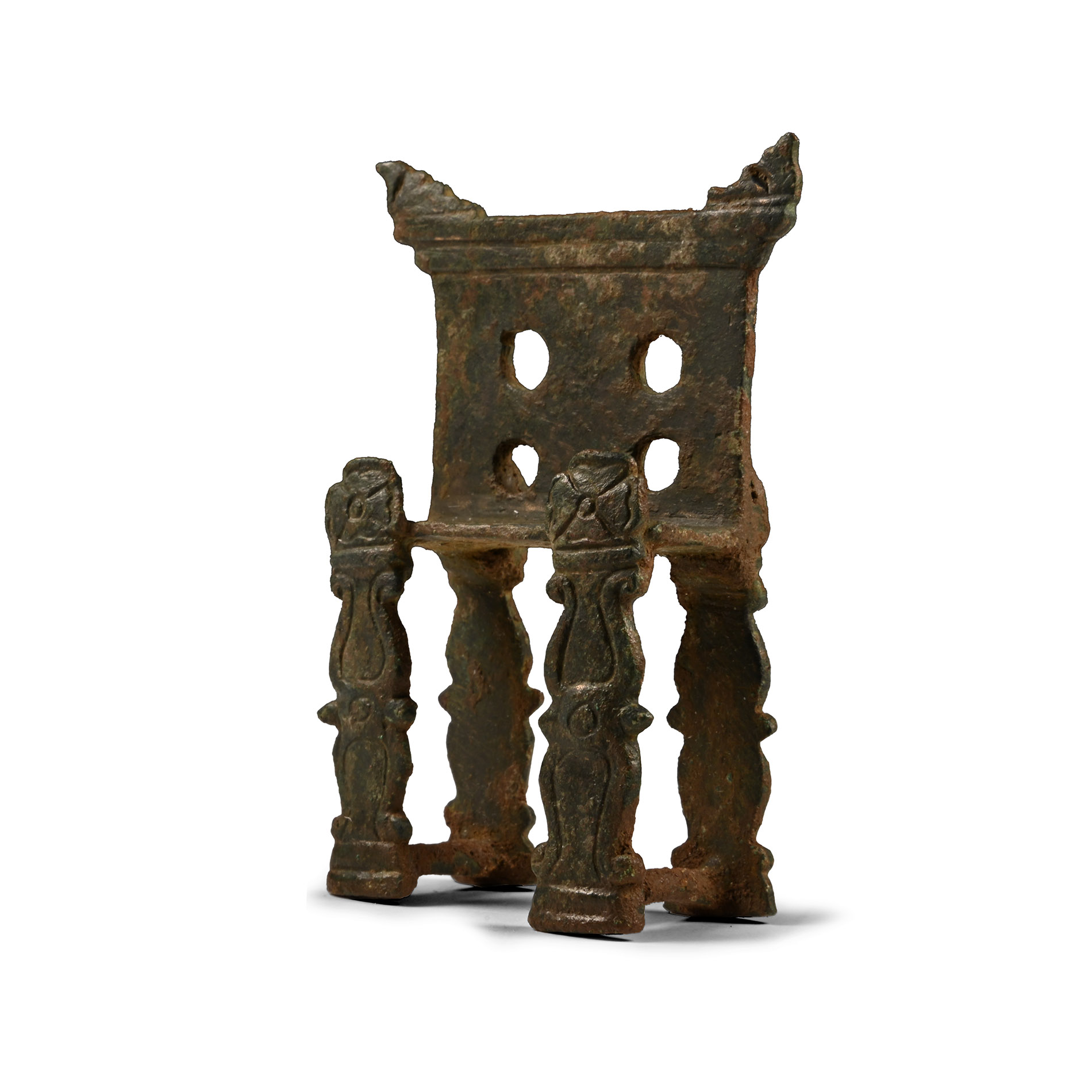 Late Roman Bronze Throne for a Seated Figure of a Bishop or High Functionary