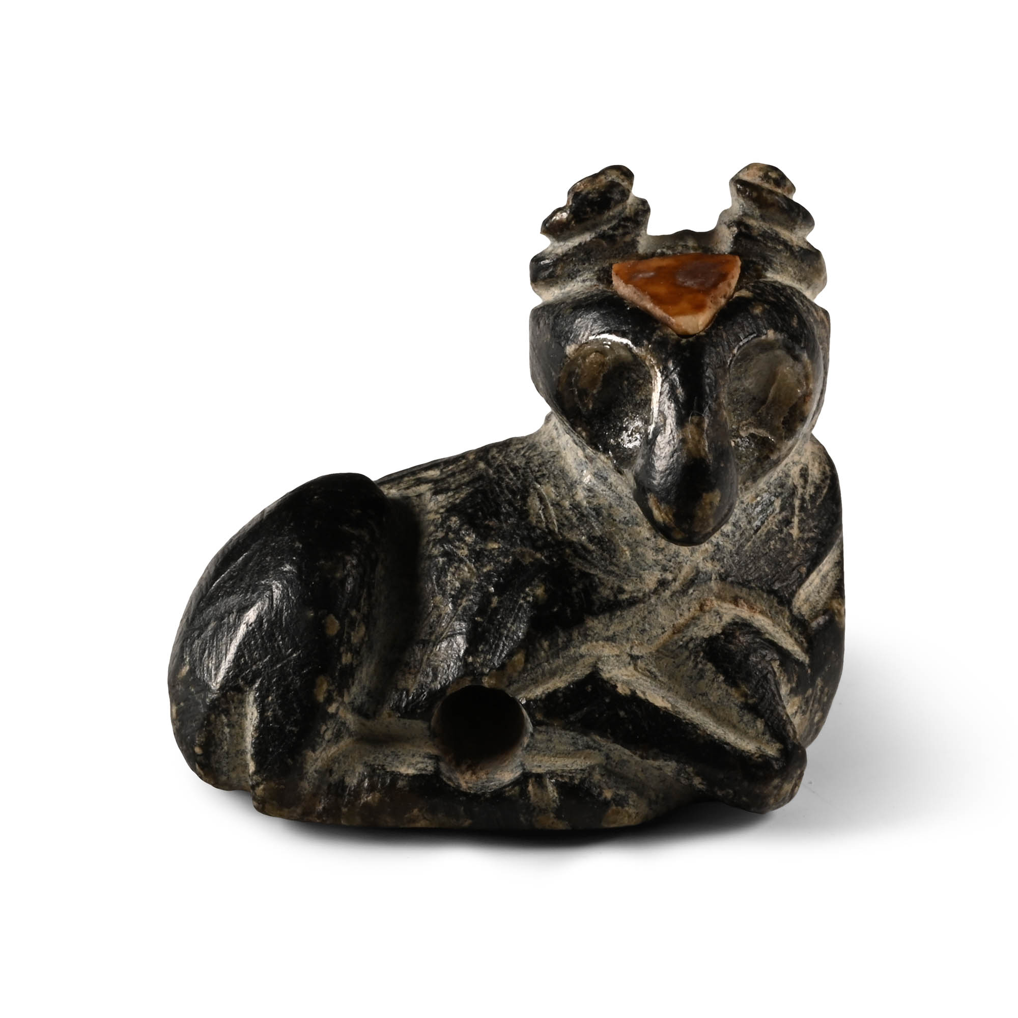Mesopotamian Black Stone Goat Stamp Seal