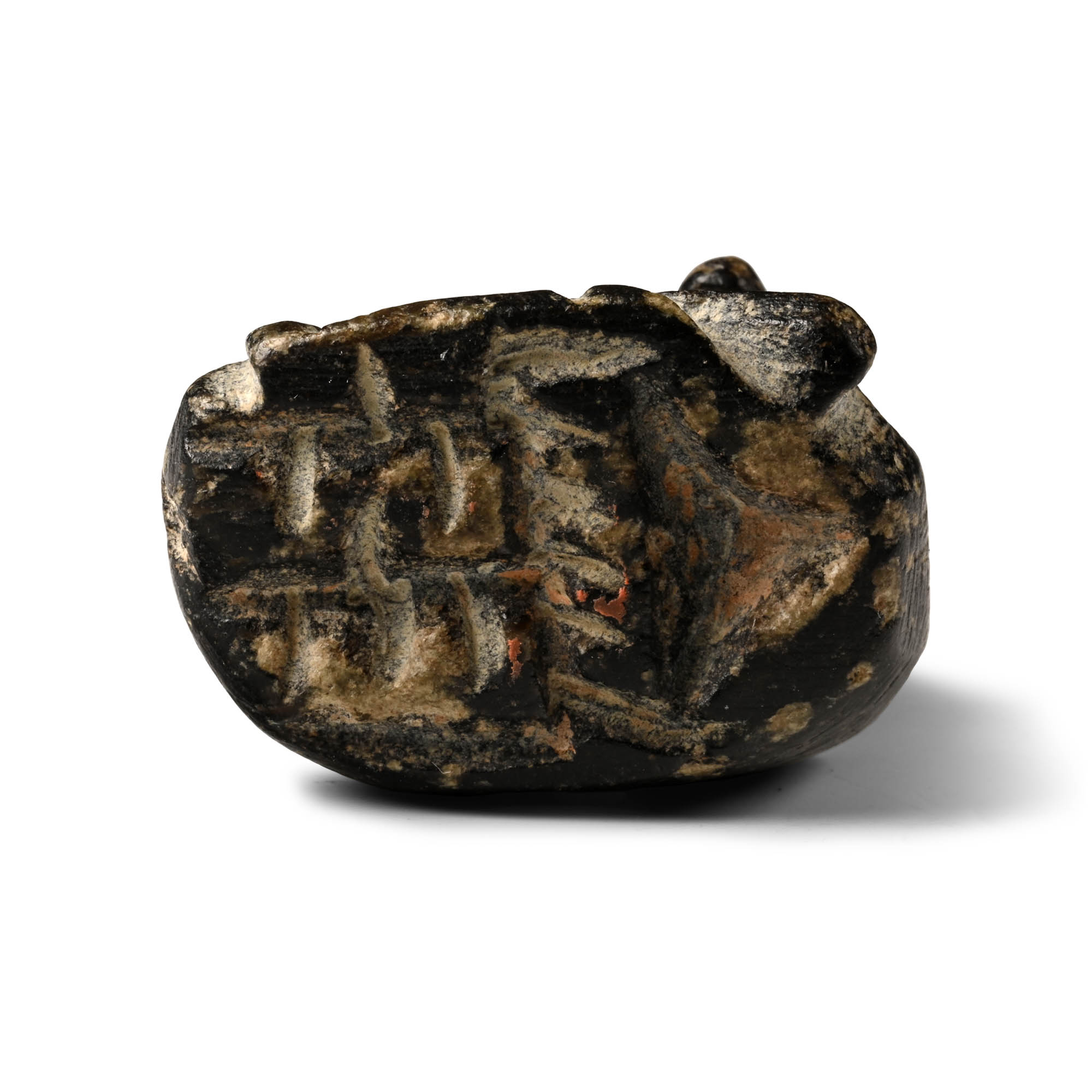 Mesopotamian Black Stone Goat Stamp Seal