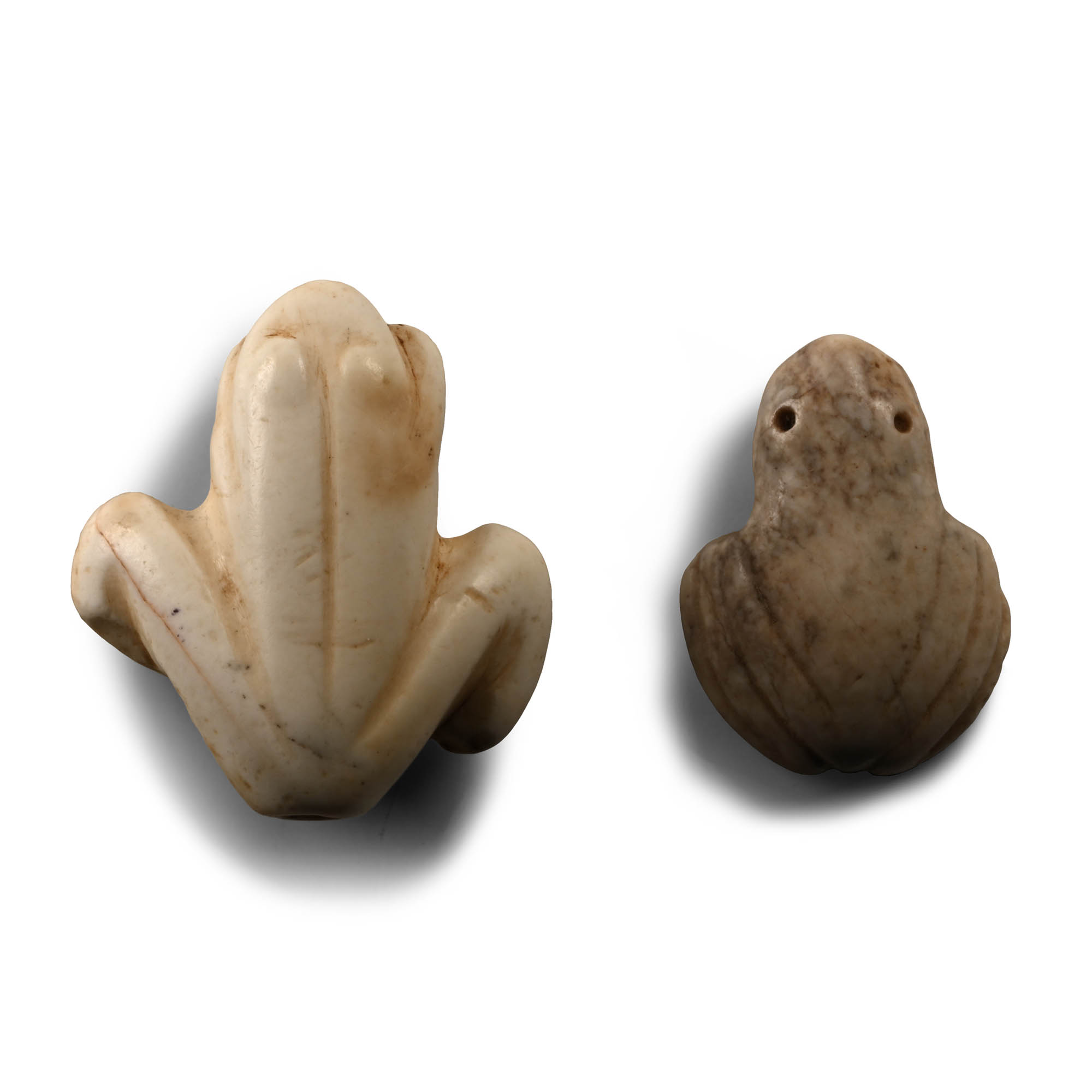 Mesopotamian White Stone Frog Amulets