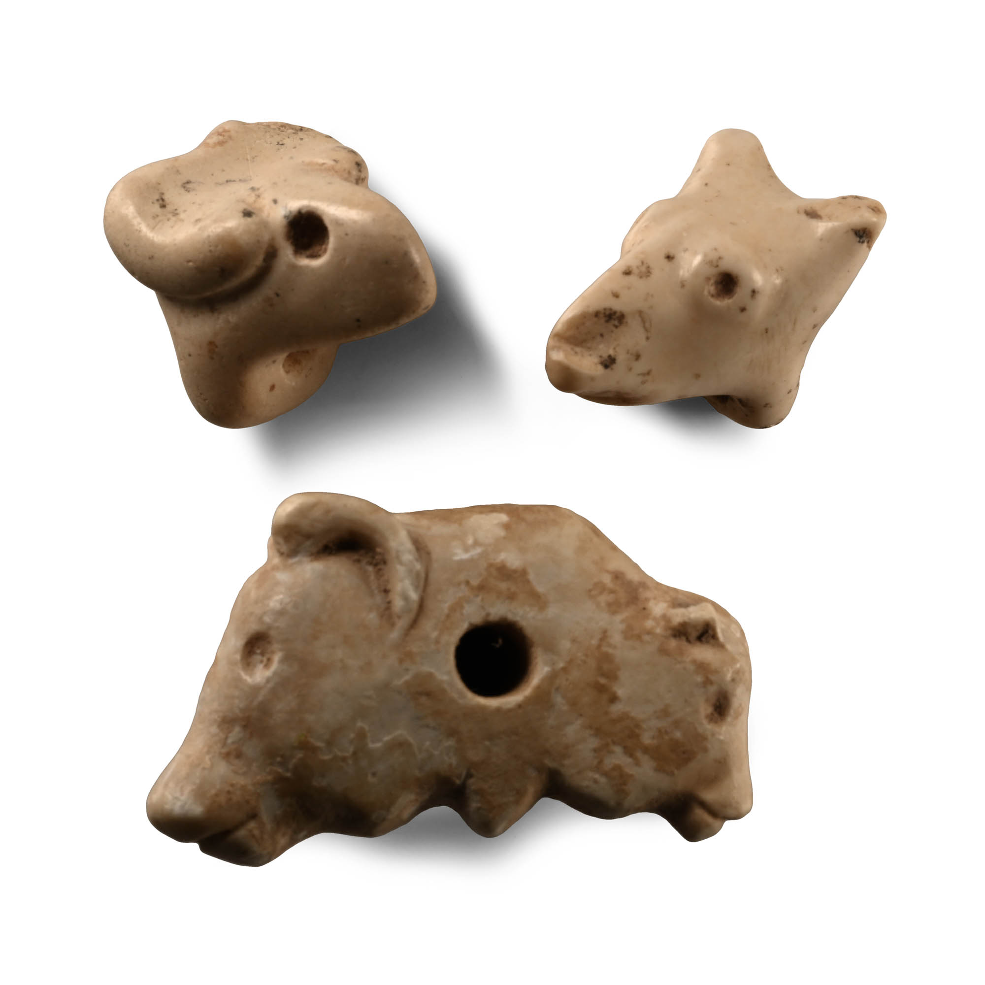 Mesopotamian White Marble Animal Amulets