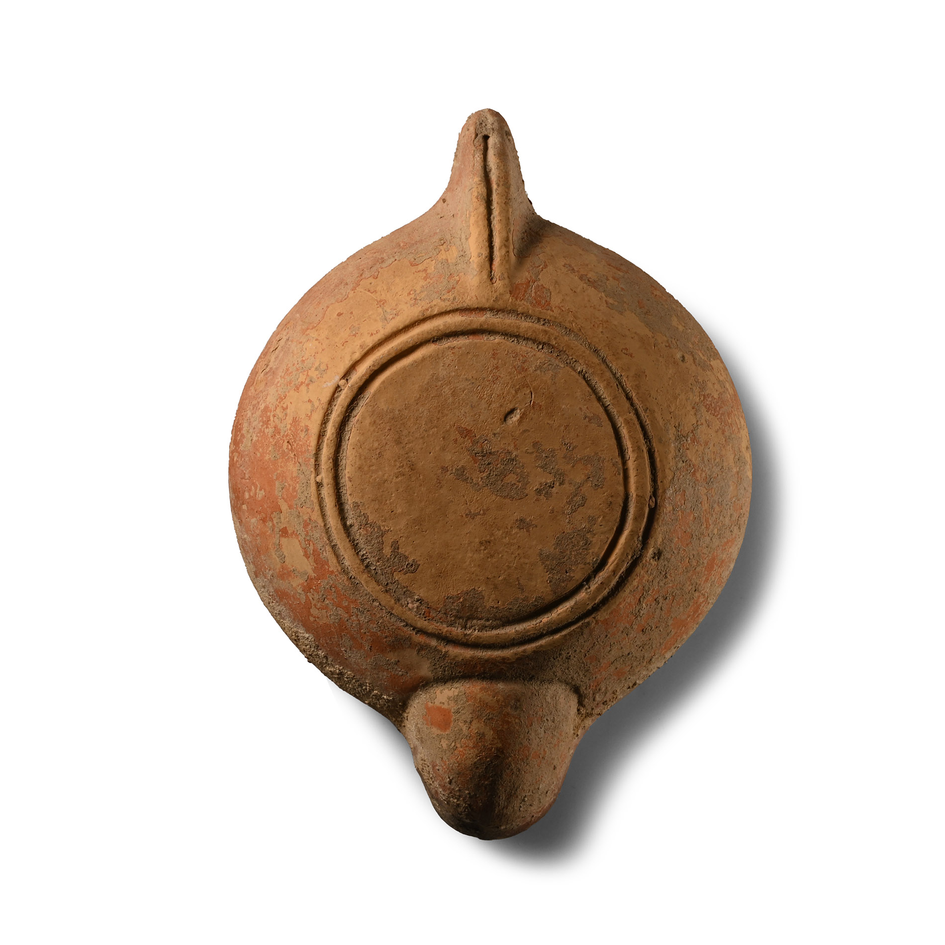 Roman Terracotta Oil Lamp with Tauroctony