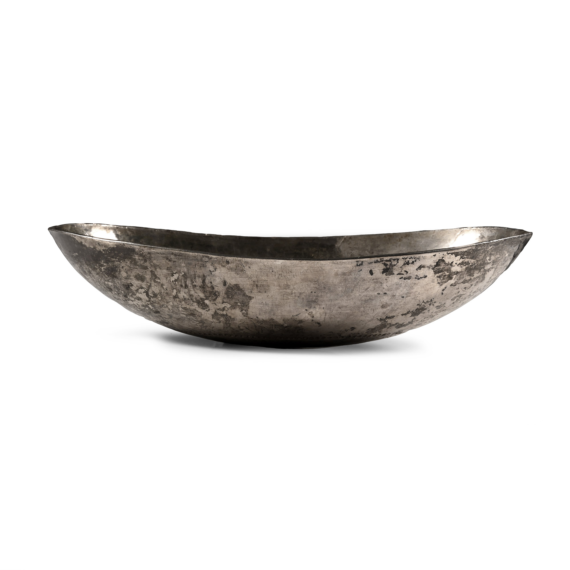 Sassanian Silver Boat-Shaped Vessel with Elaborate Bird