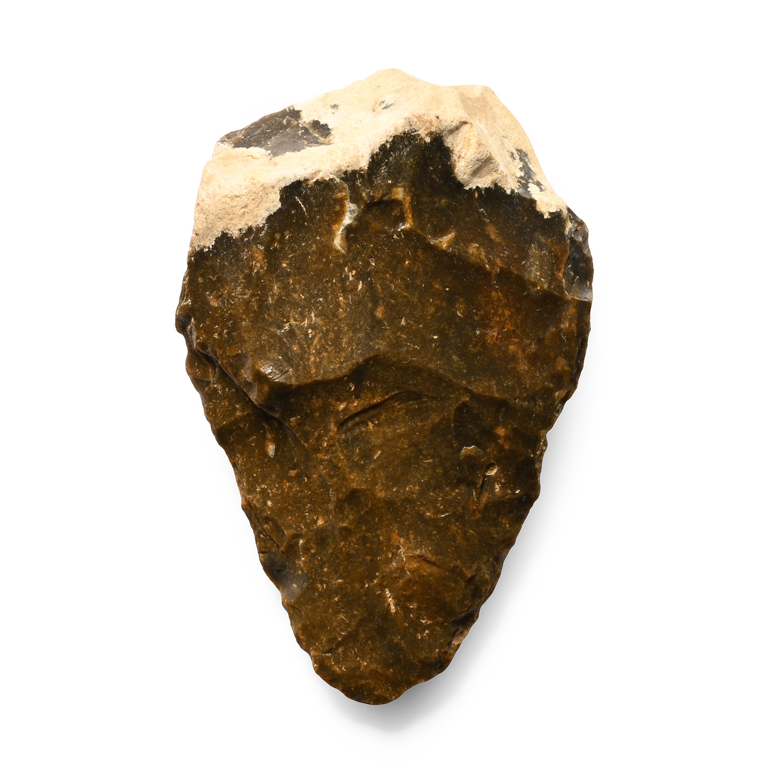 Stone Age St. Meme Brown Flint Bifacial Handaxe