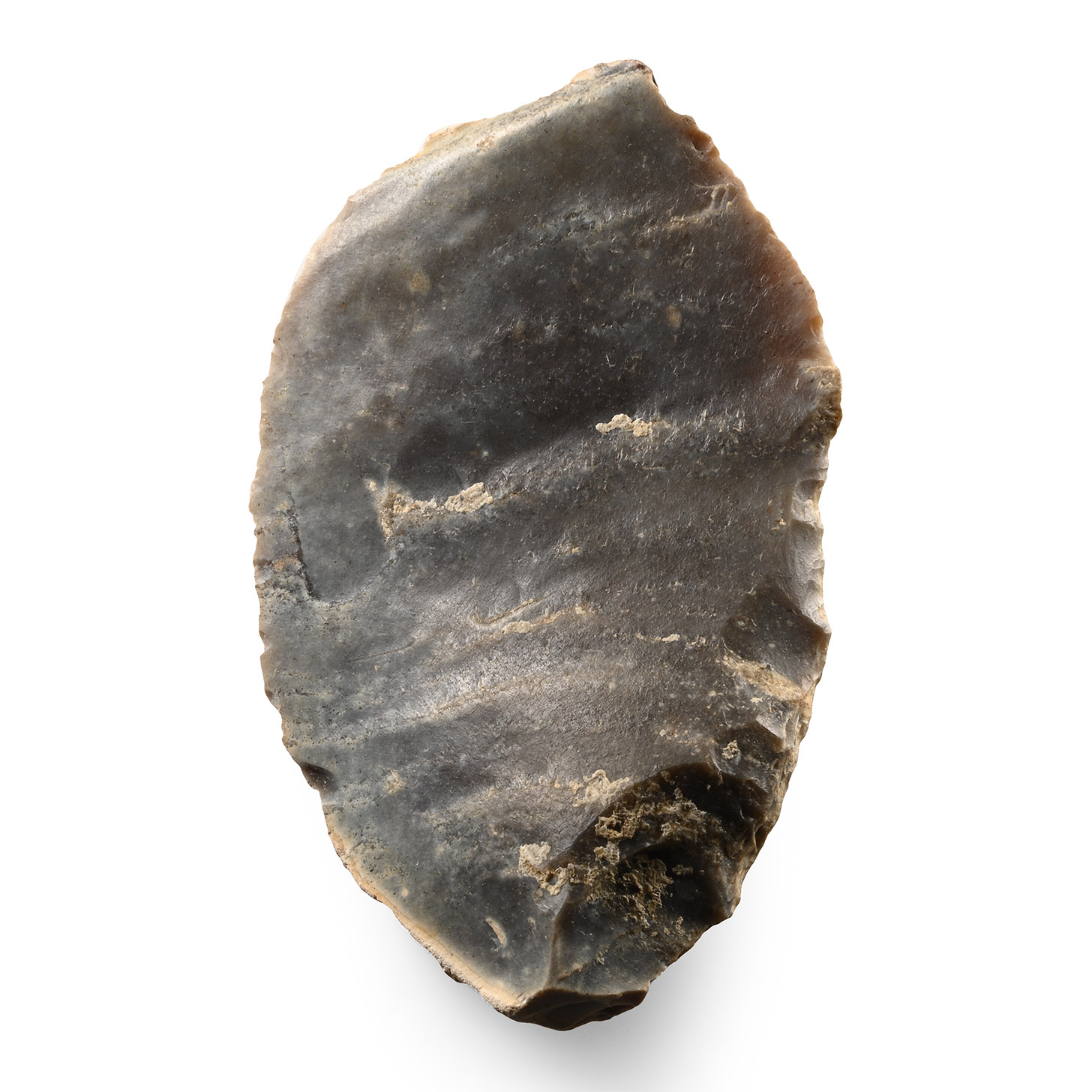 Stone Age St. Meme Grey Flint Unifacial Handaxe
