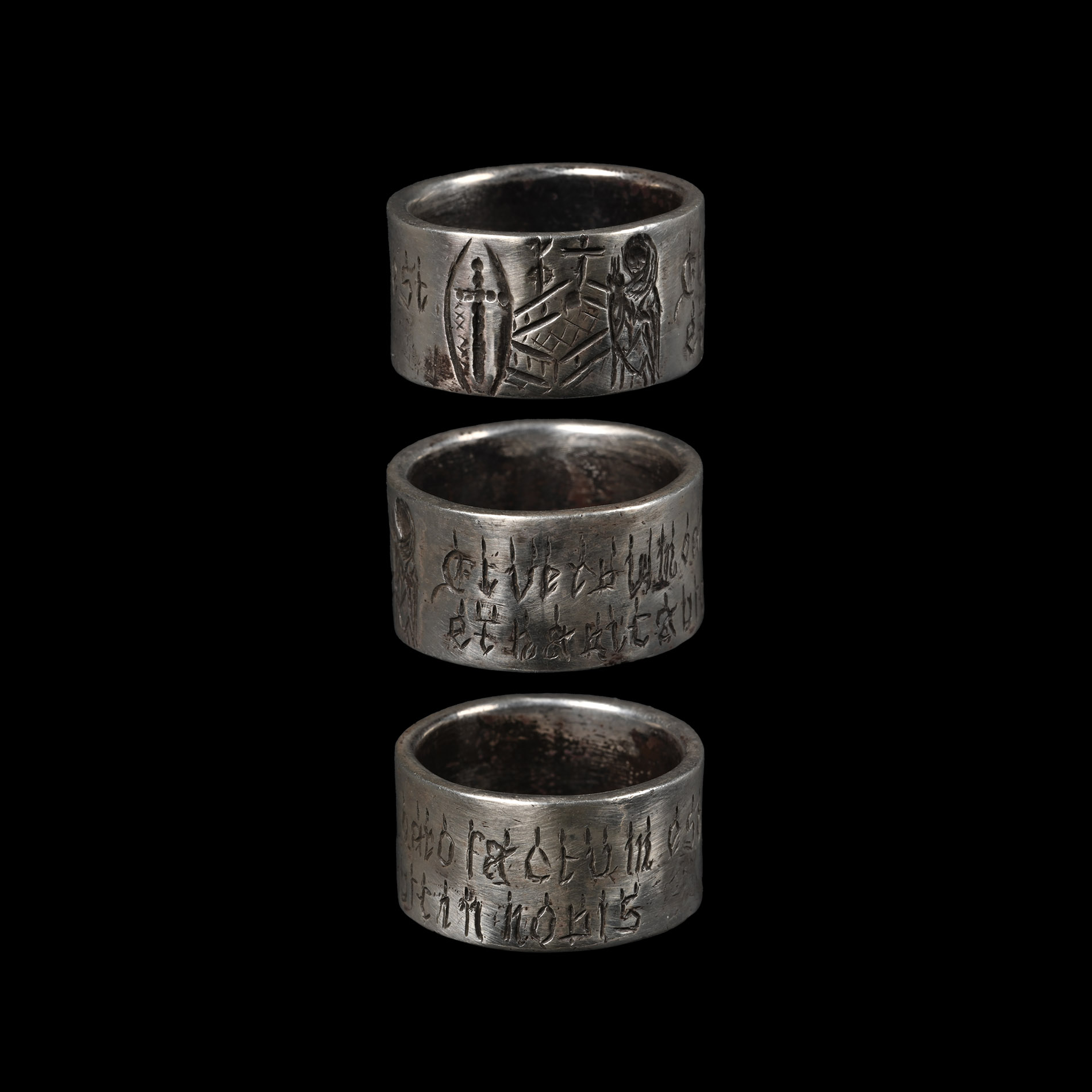 Georgian Silver 'And The Word Was Made Flesh, And Dwelt Among Us' Iconographic Ring