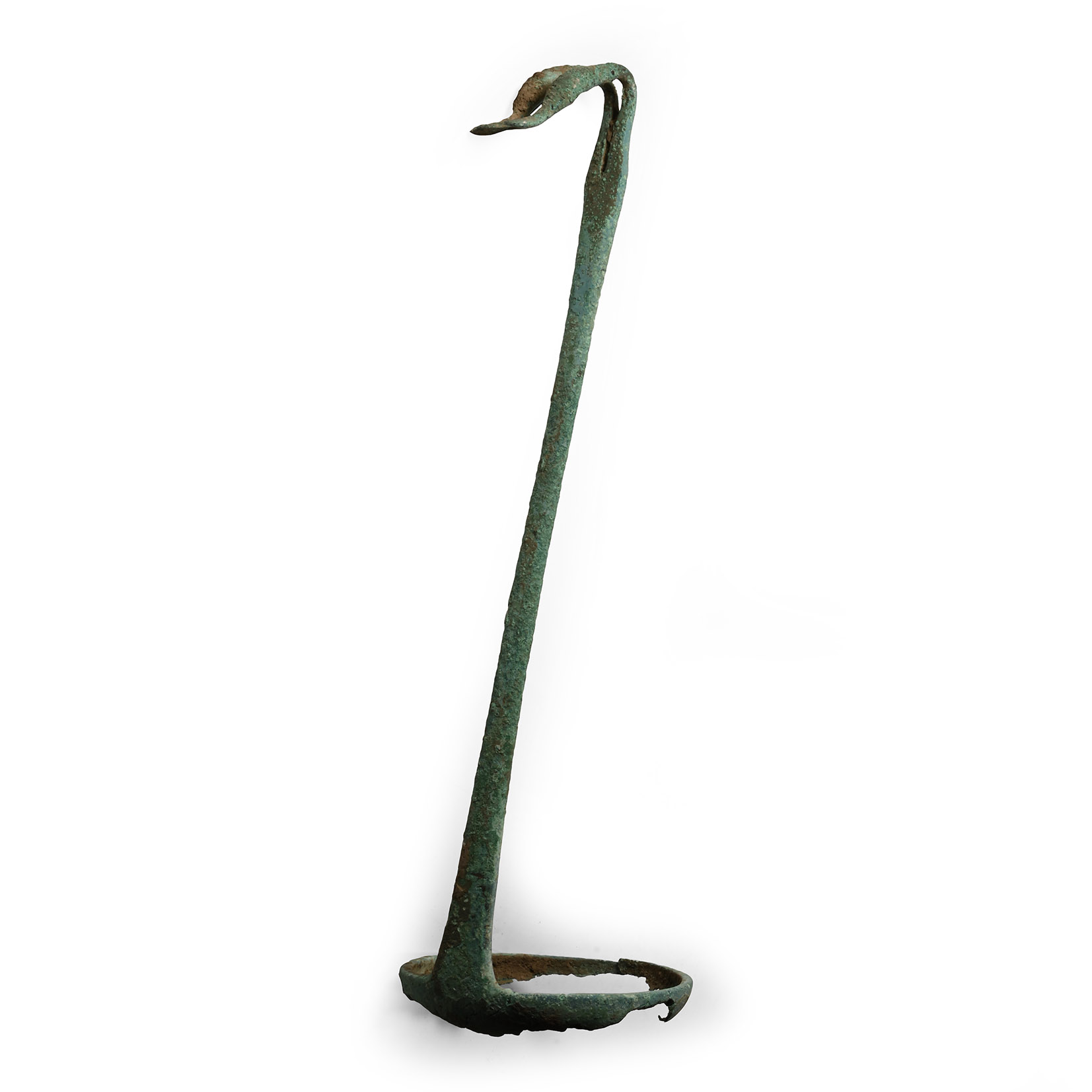 Greek Bronze Strainer with Duck Head Handles