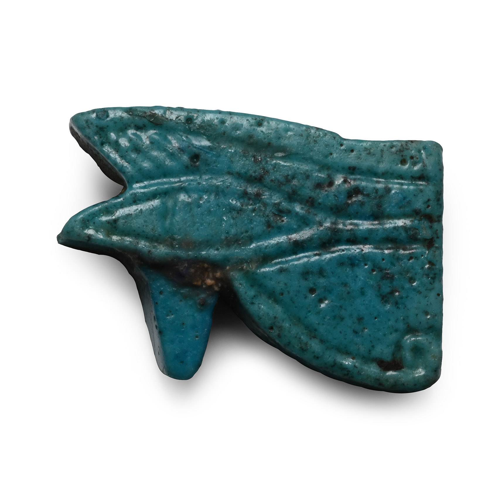 Egyptian Blue Glazed Faience Eye of Horus Amulet