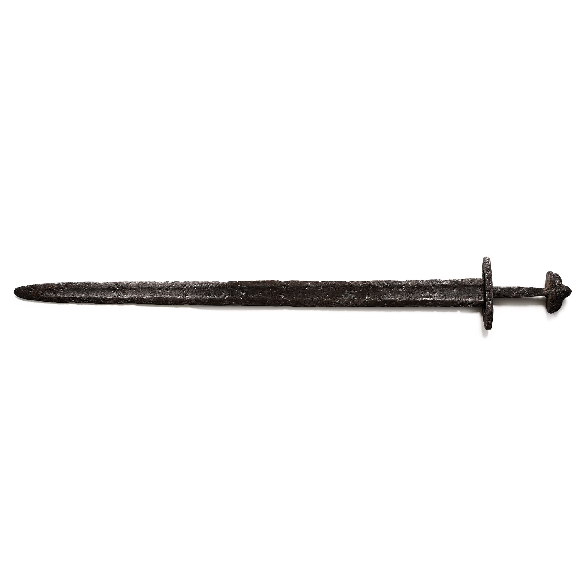 Viking Iron Sword with Three-Lobed Pommel