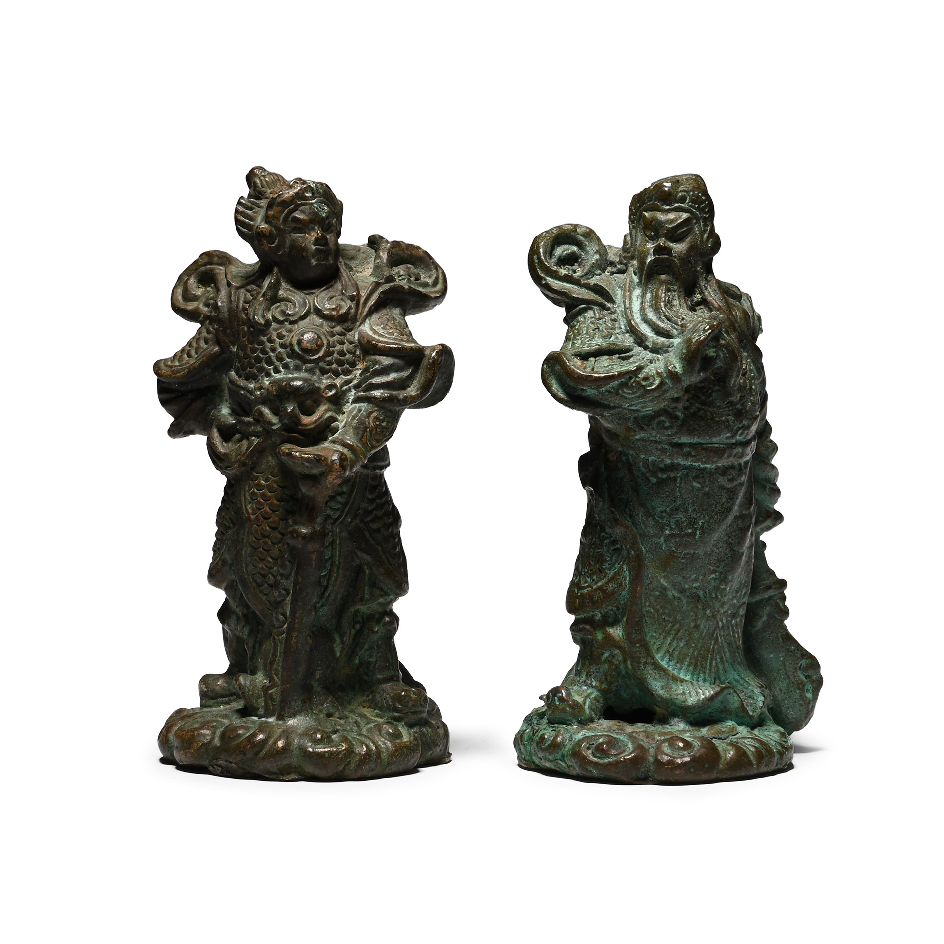 Chinese Bronze Guardian Figures