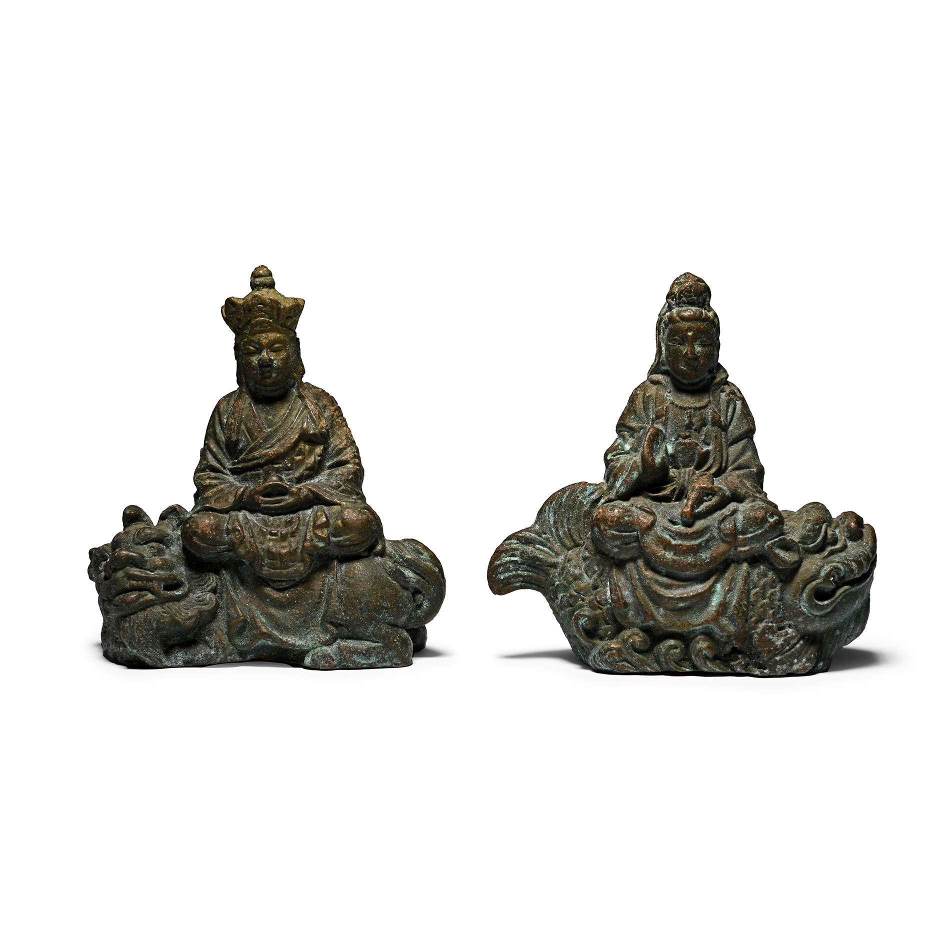 Chinese Bronze Guardian Figures