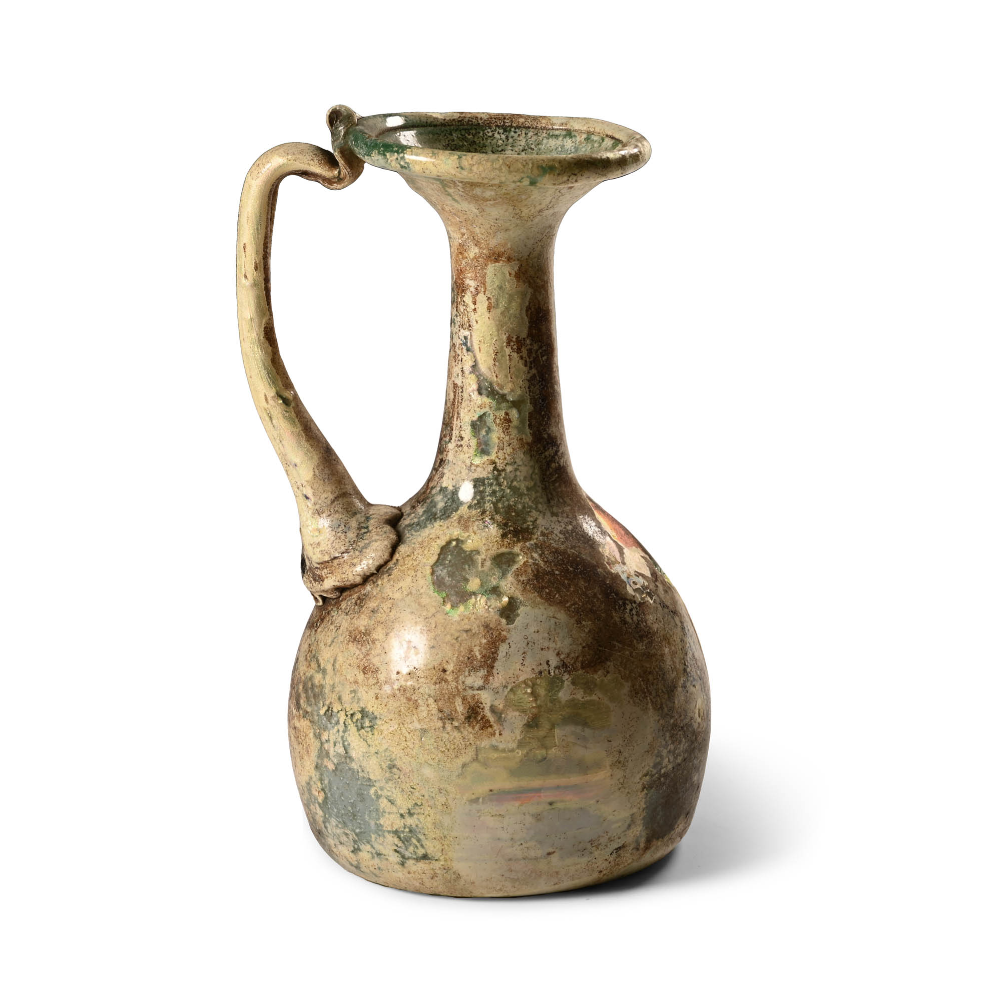 Roman Glass Juglet with Iridescent Surface
