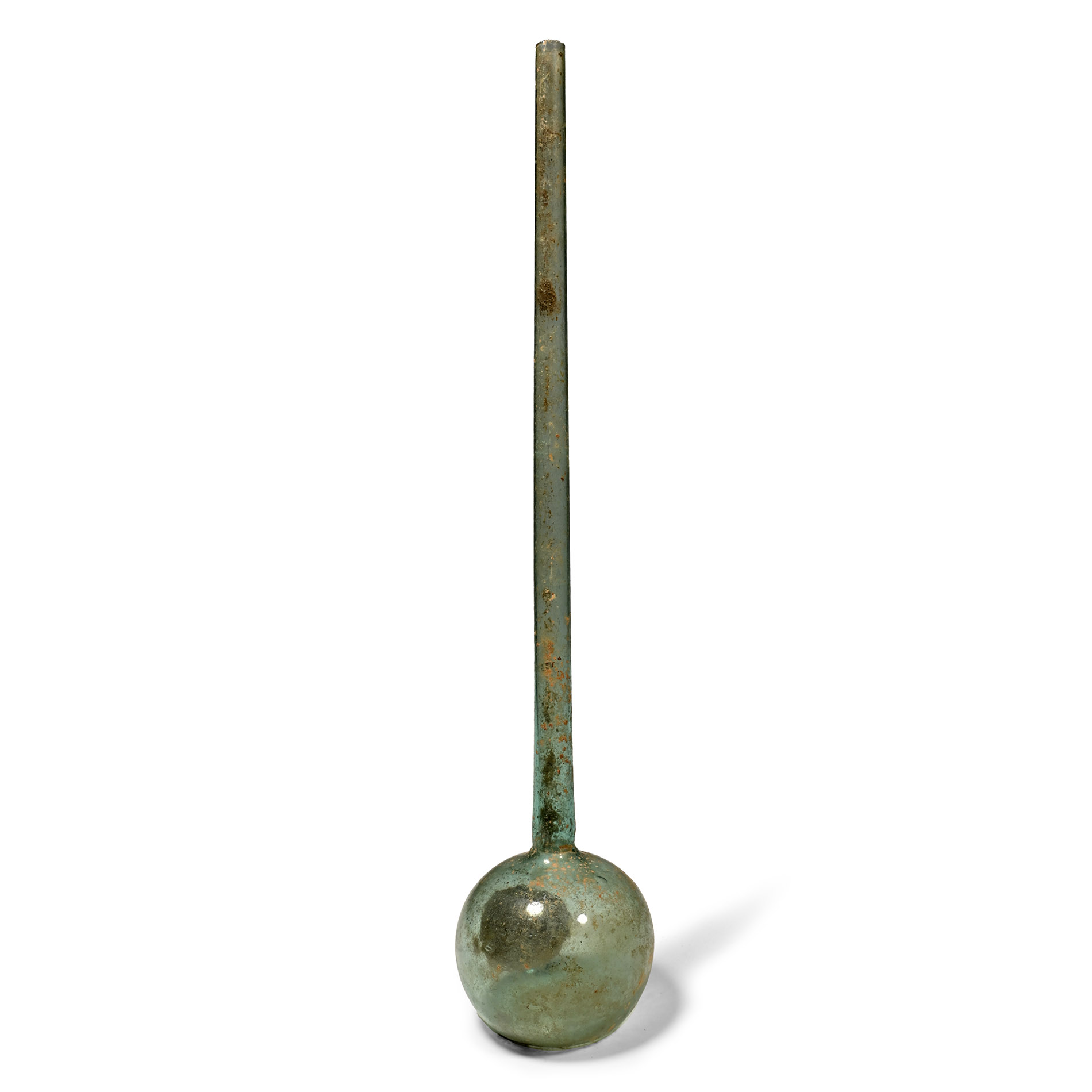 Large Roman Glass Flask with Long Slender Neck