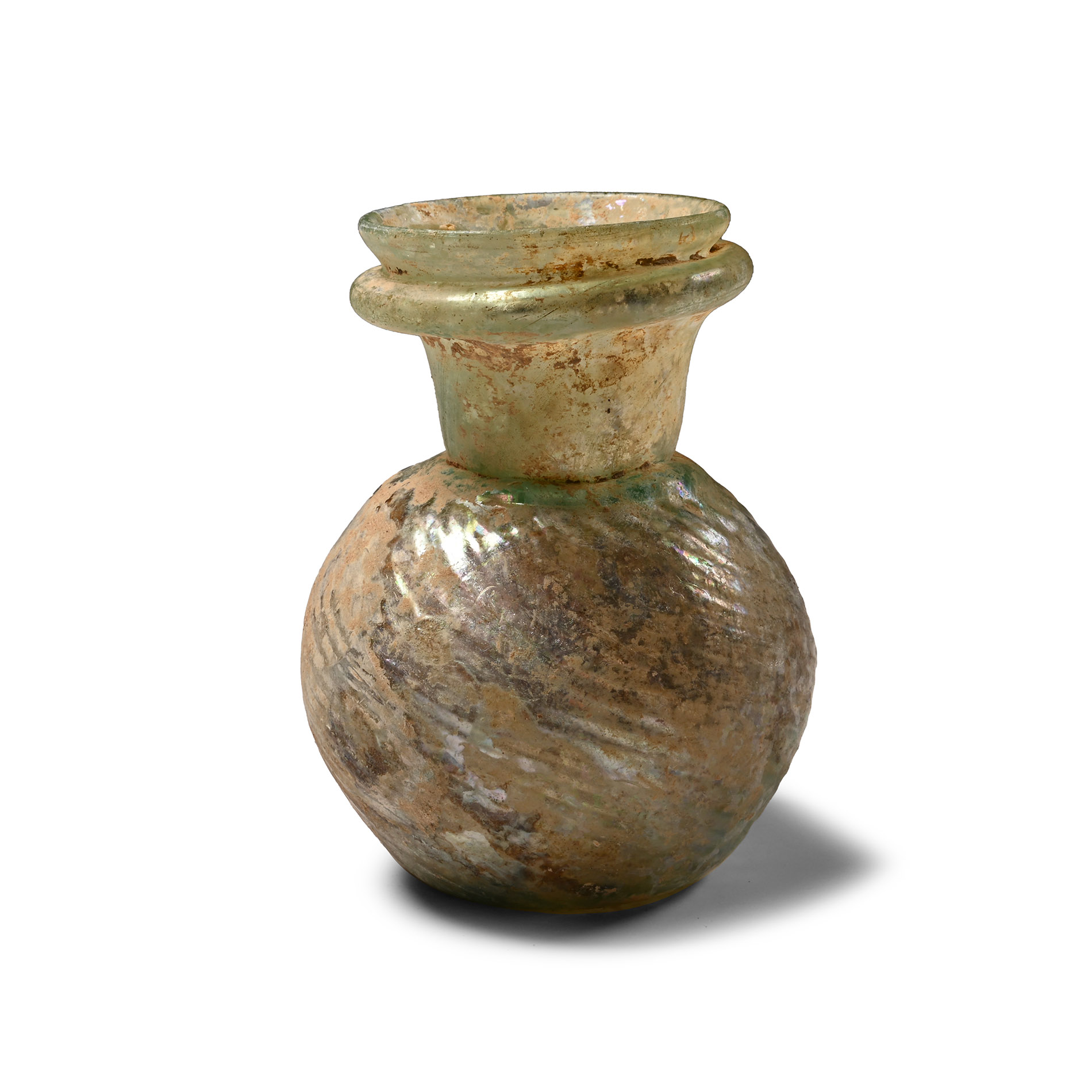 Roman Glass Sprinkler Flask with Iridescence