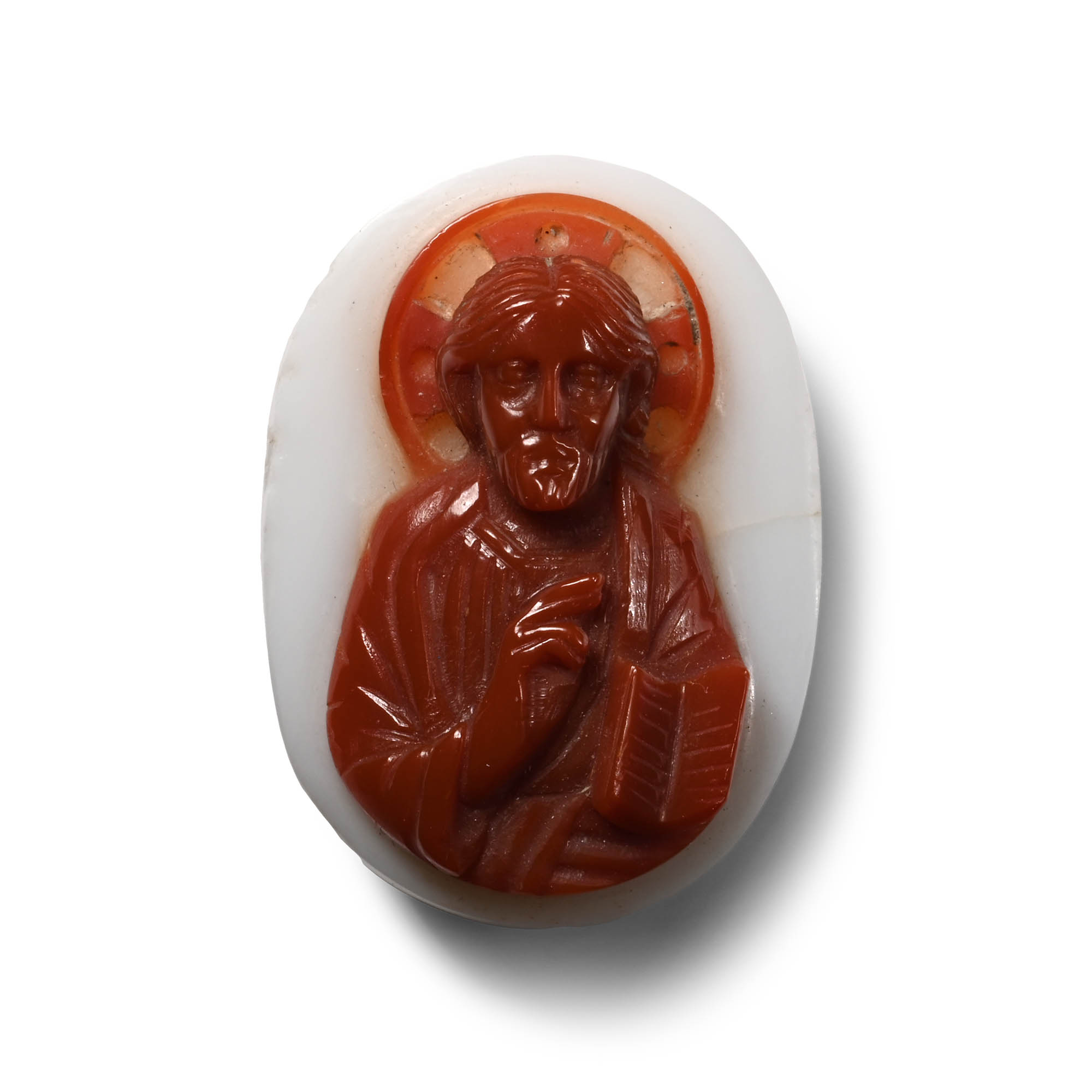 Byzantine Style Agate Cameo Depicting Christ Blessing