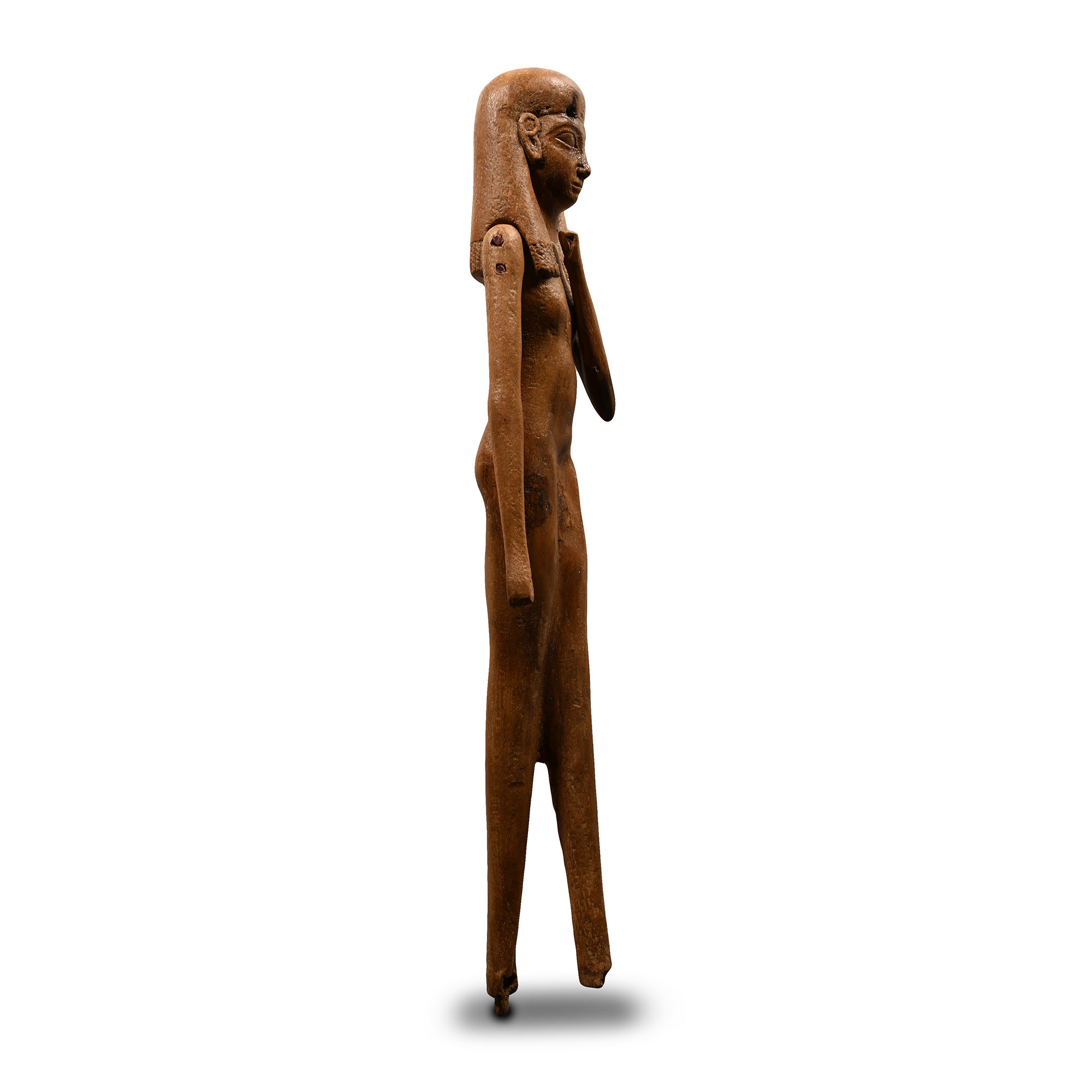 Large Egyptian Wooden Striding Female Figure