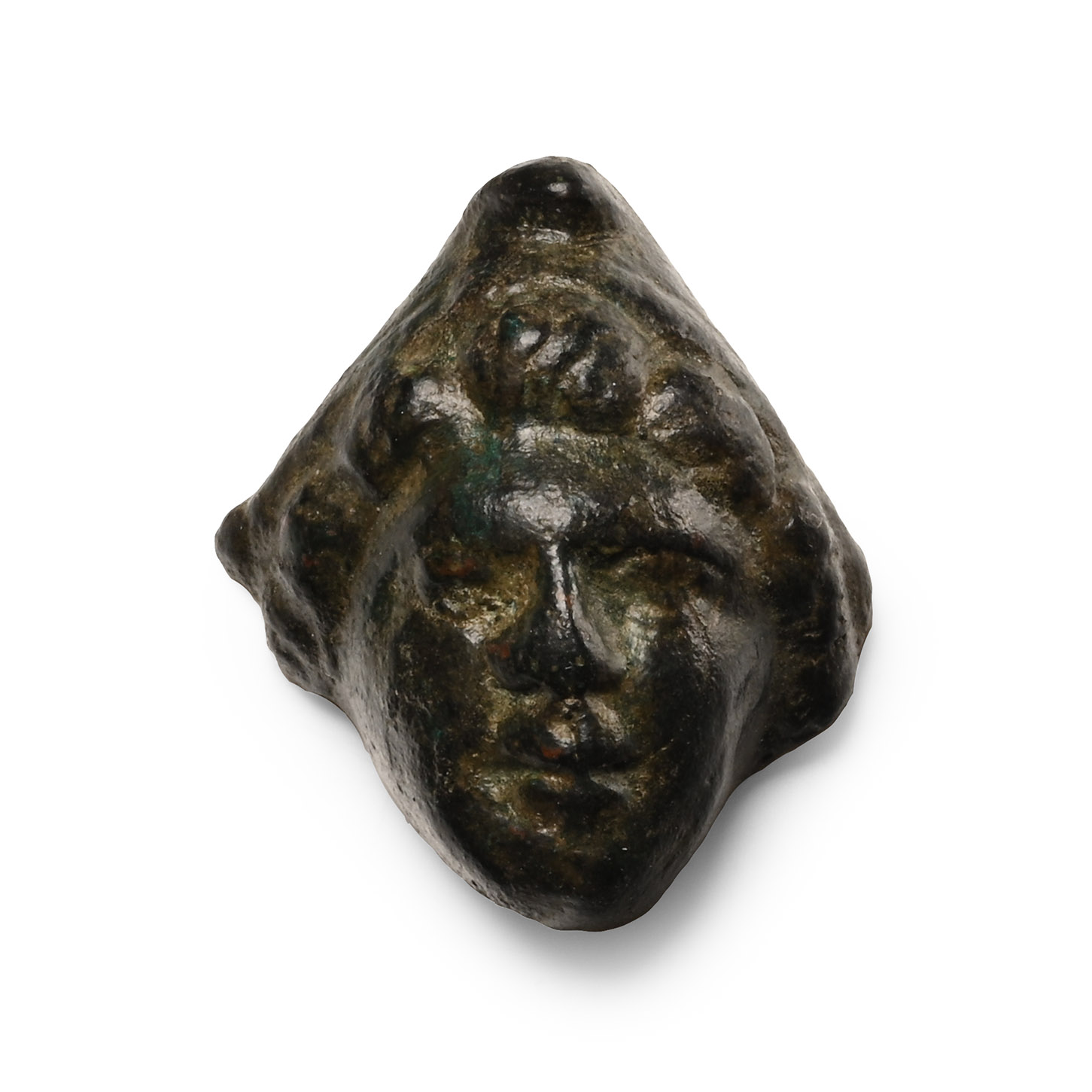 Roman Bronze Attis Head Mount