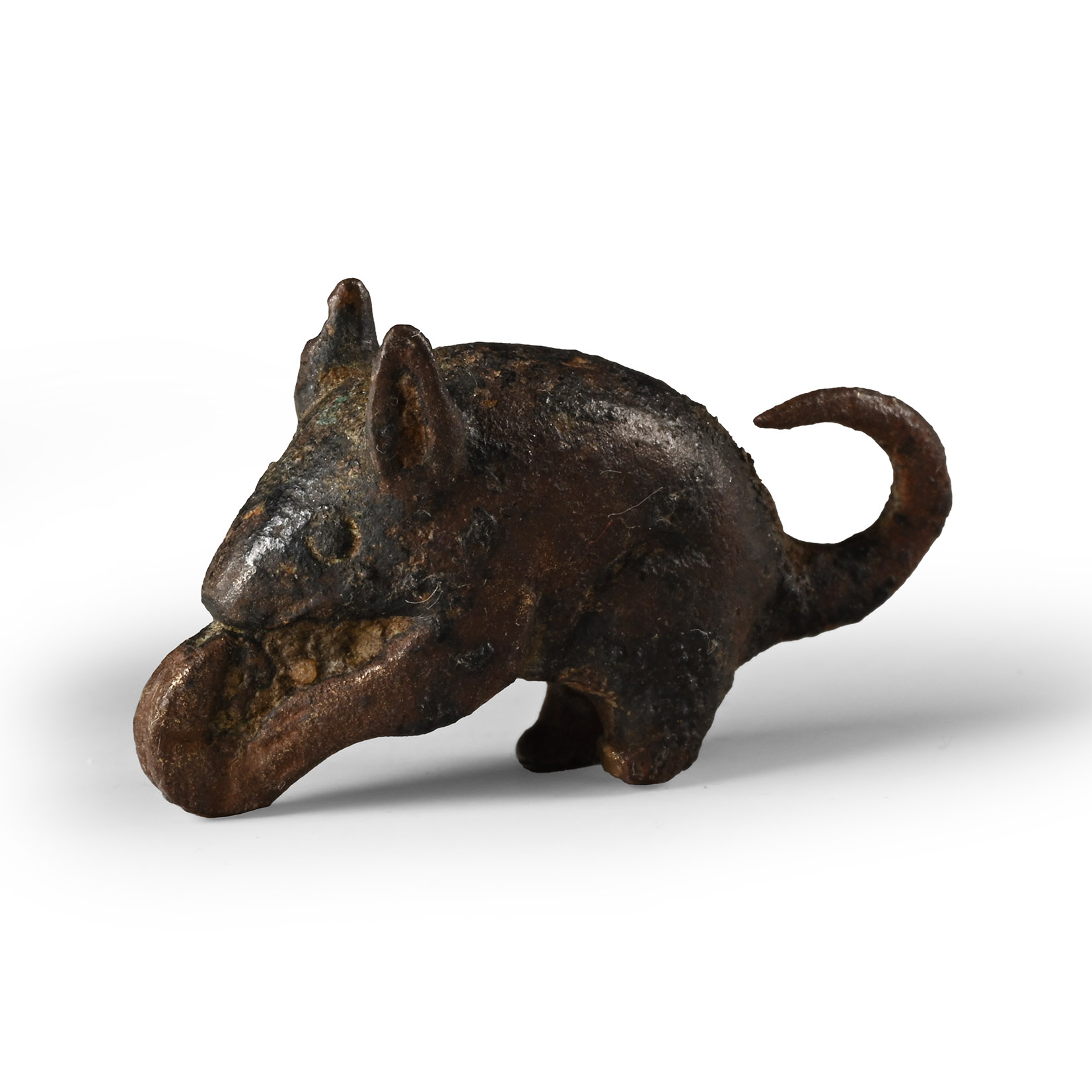 Roman Bronze Mouse with Nut