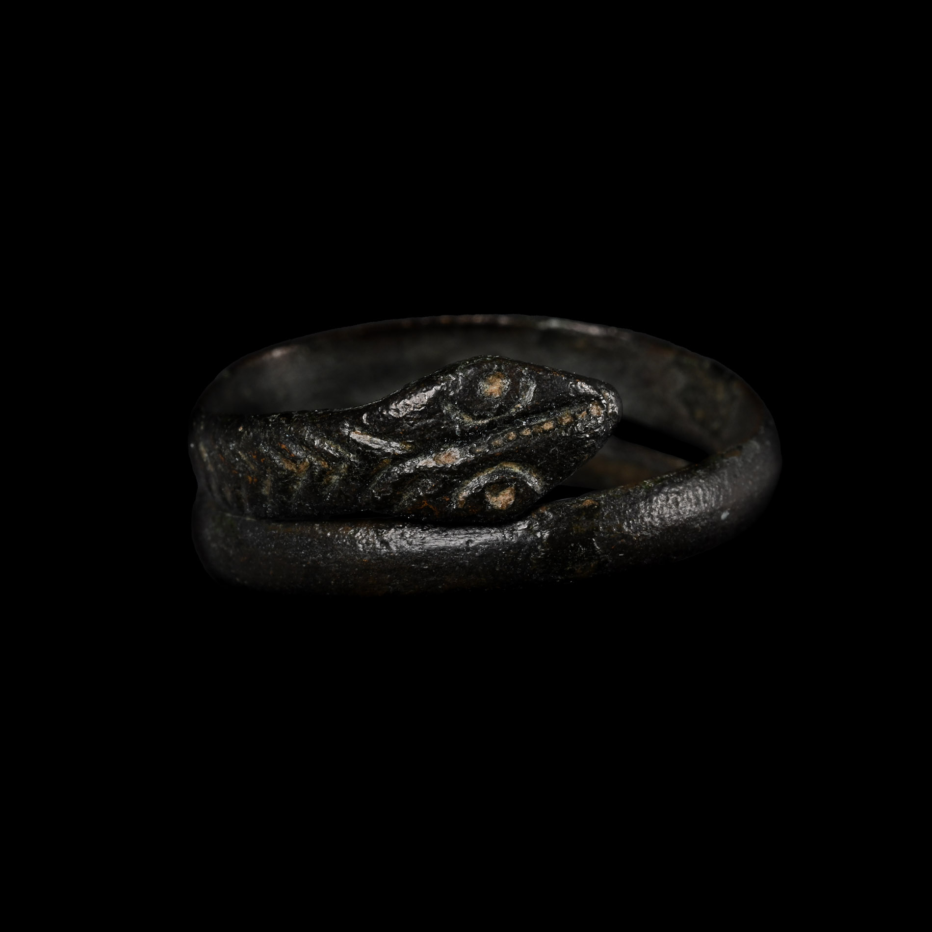 Romano-Egyptian Bronze Snake Ring
