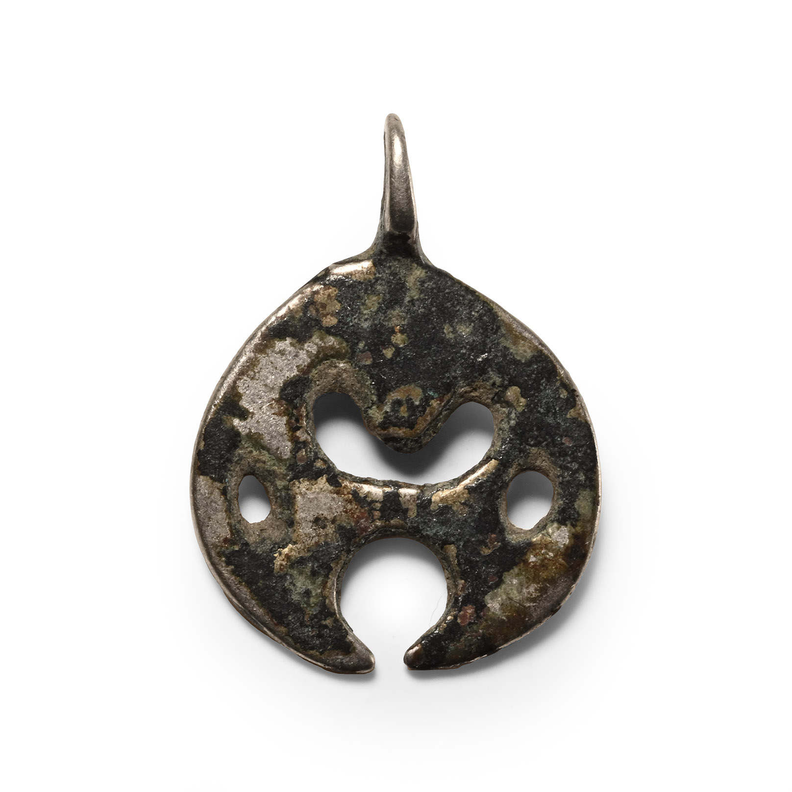 Roman Silver Lunar Pendant