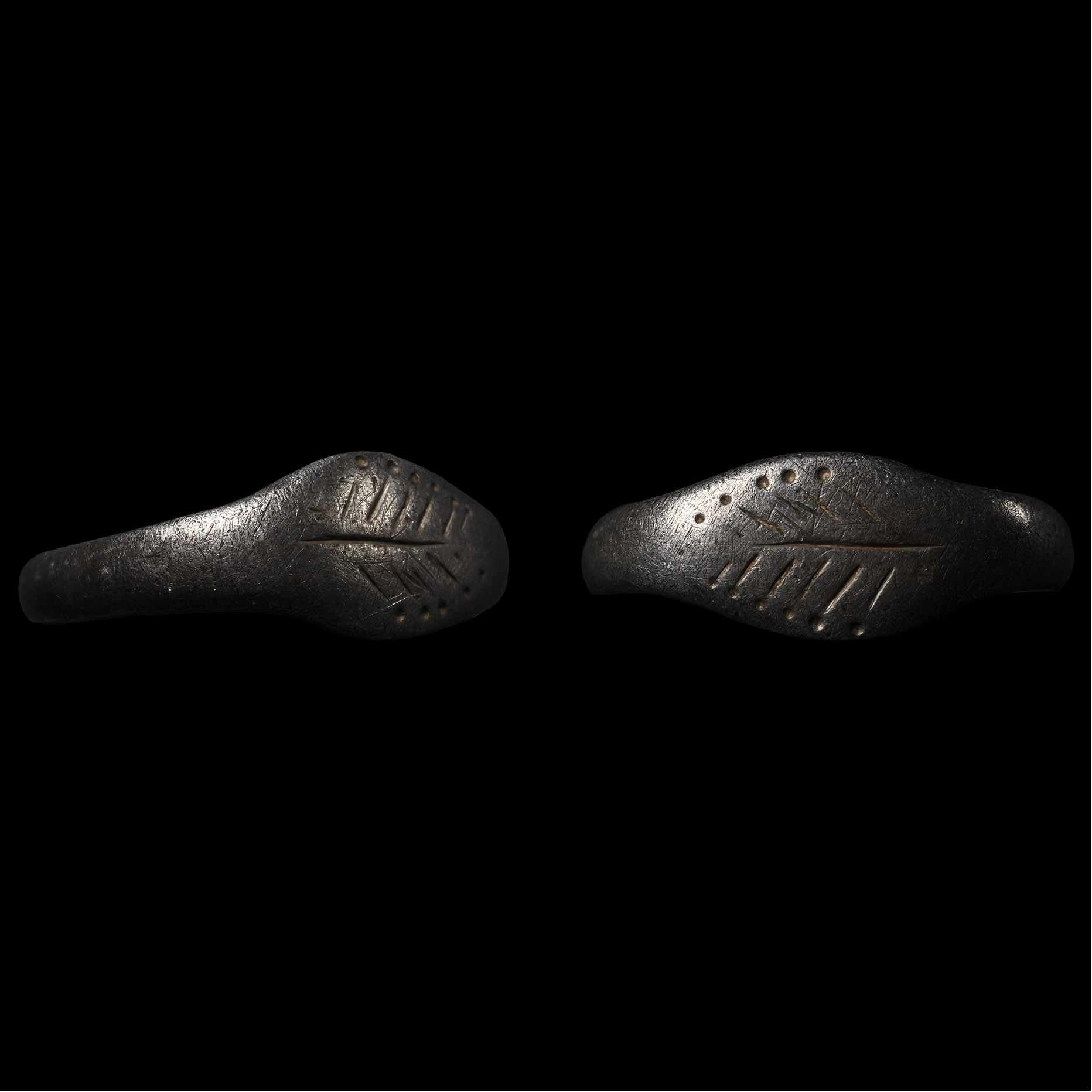 Roman Silver Ring with Palm Branch