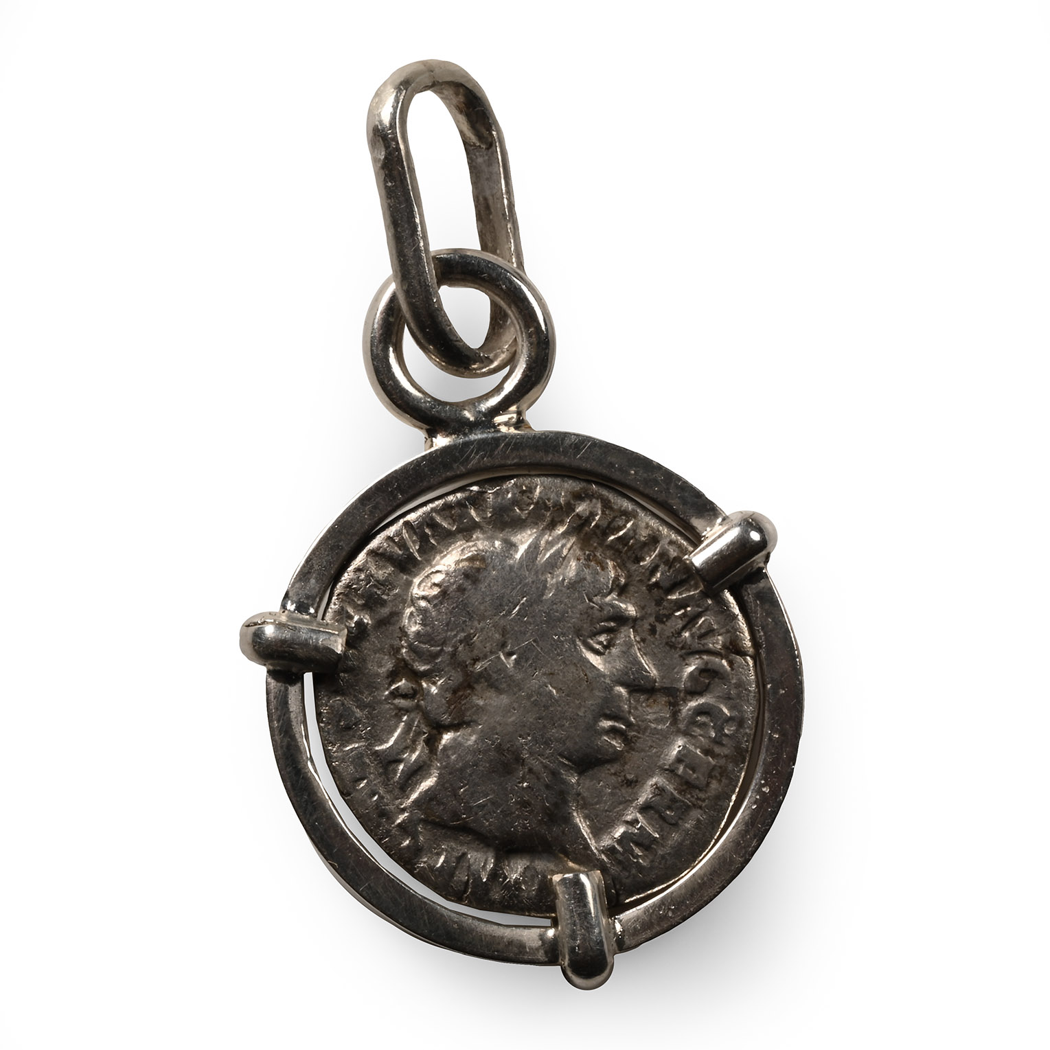 Roman Silver Trajan Denarius Pendant
