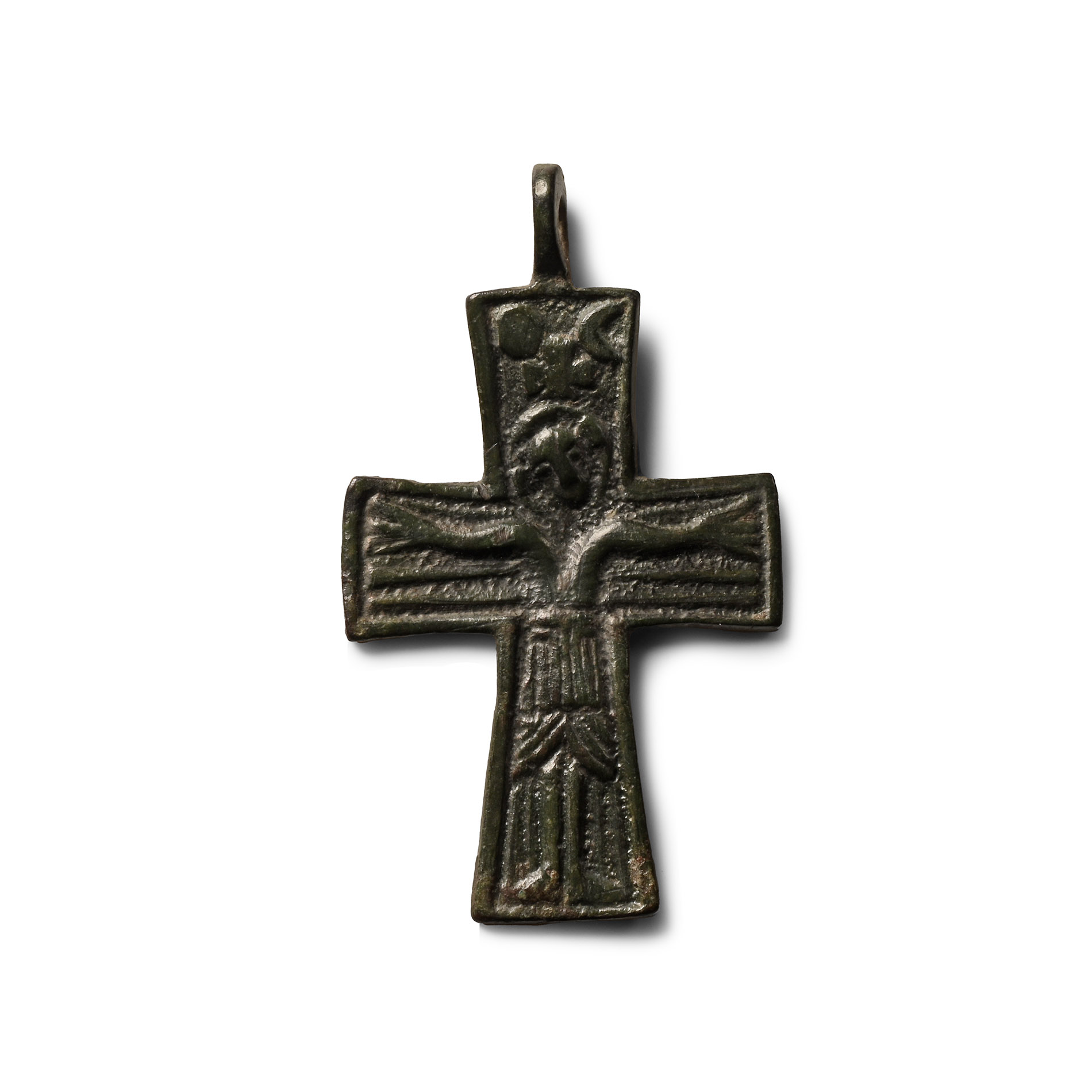 Byzantine Bronze Cross Pendant