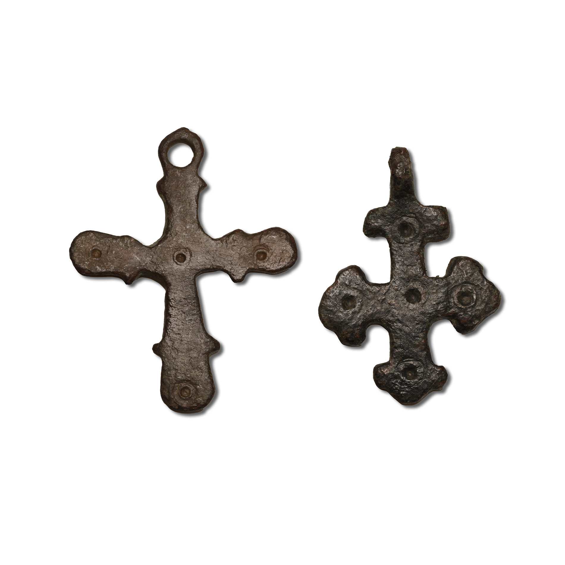 Byzantine Bronze Cross Pendant Group