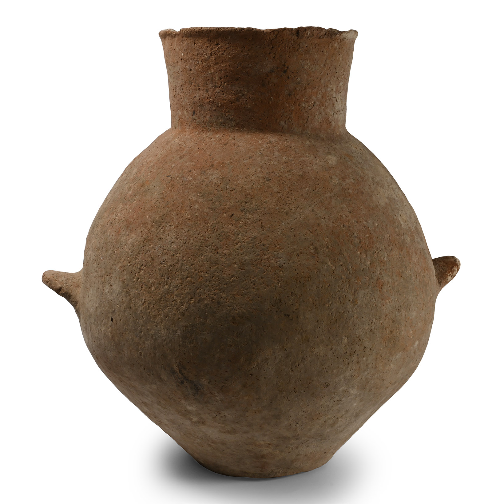 Large Western Asiatic Terracotta Jar with Ledge Handles