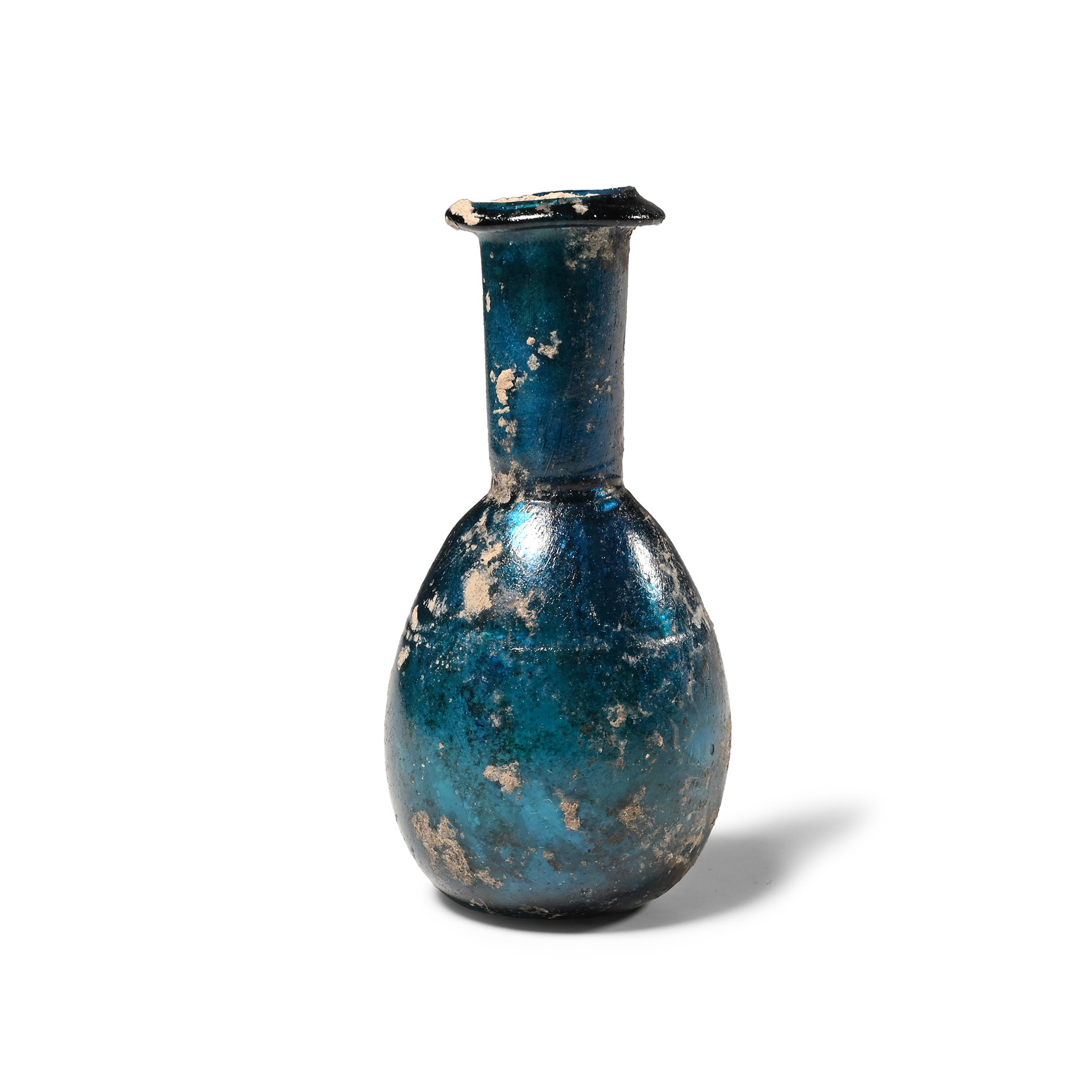 Roman Azure Blue Glass Unguentarium