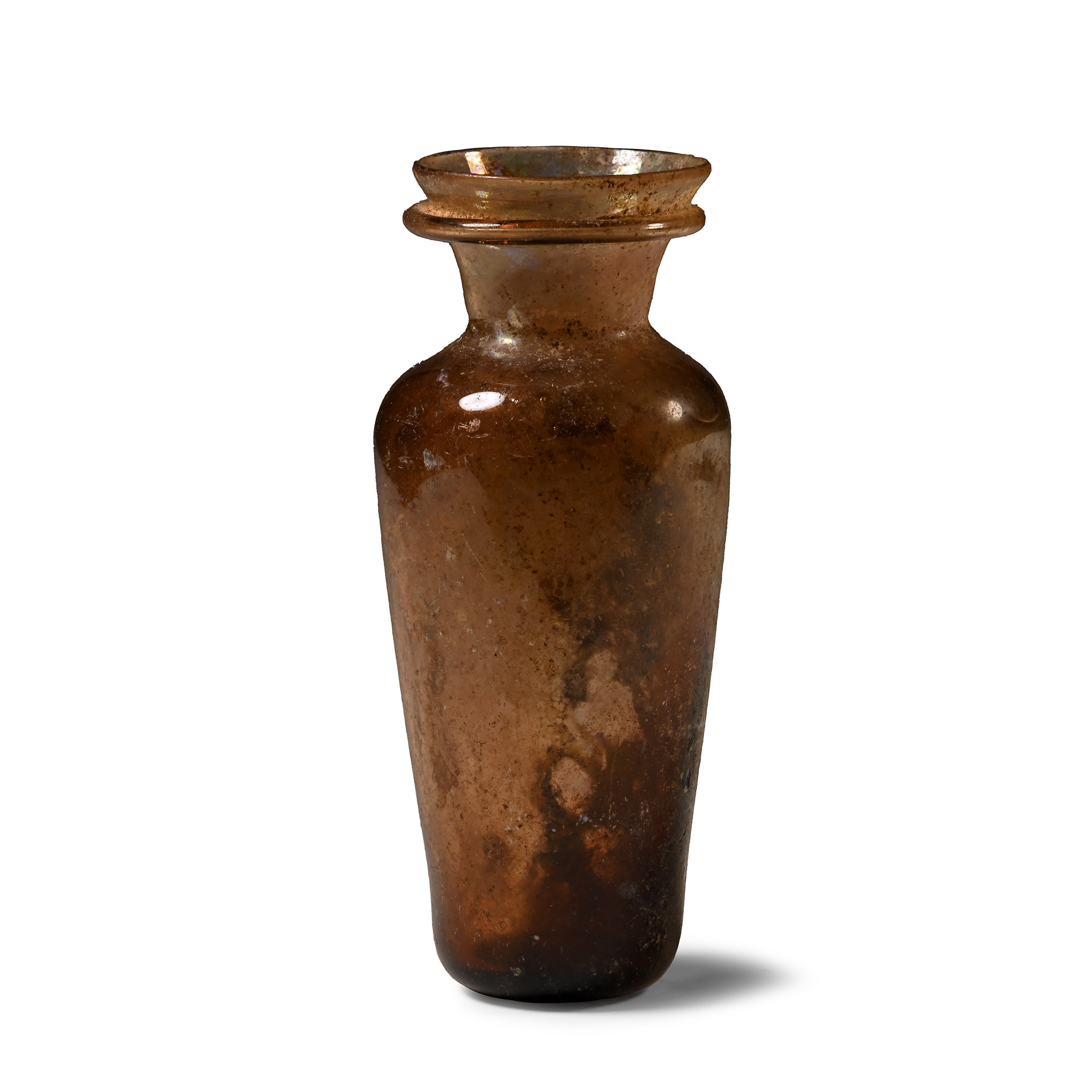 Roman Aubergine Glass Flask