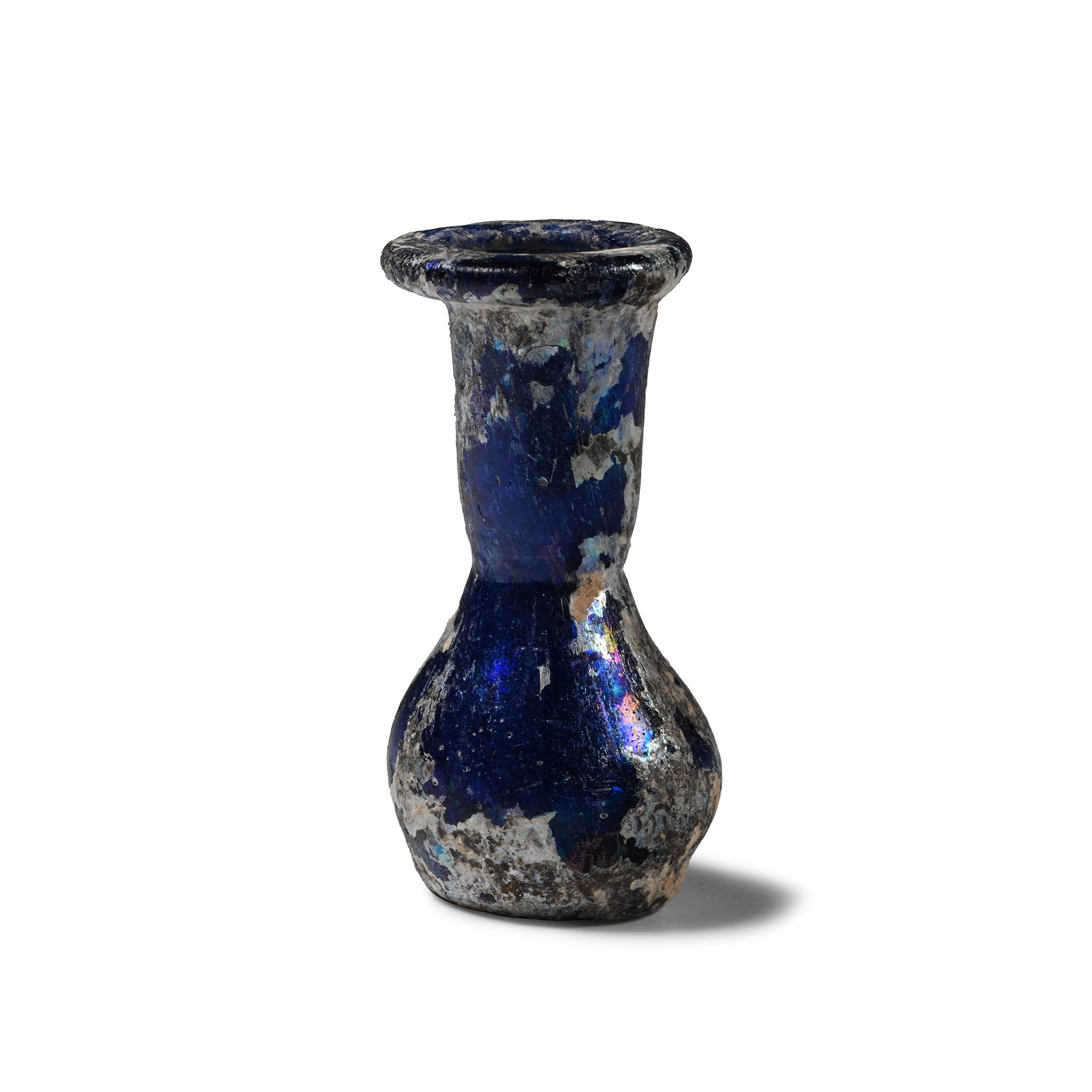 Roman Brilliant Blue Glass Unguentarium