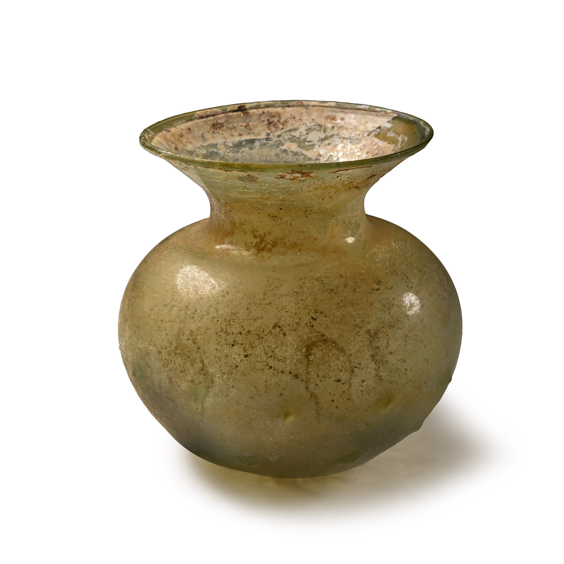 Large Roman Glass Jar with Dimples