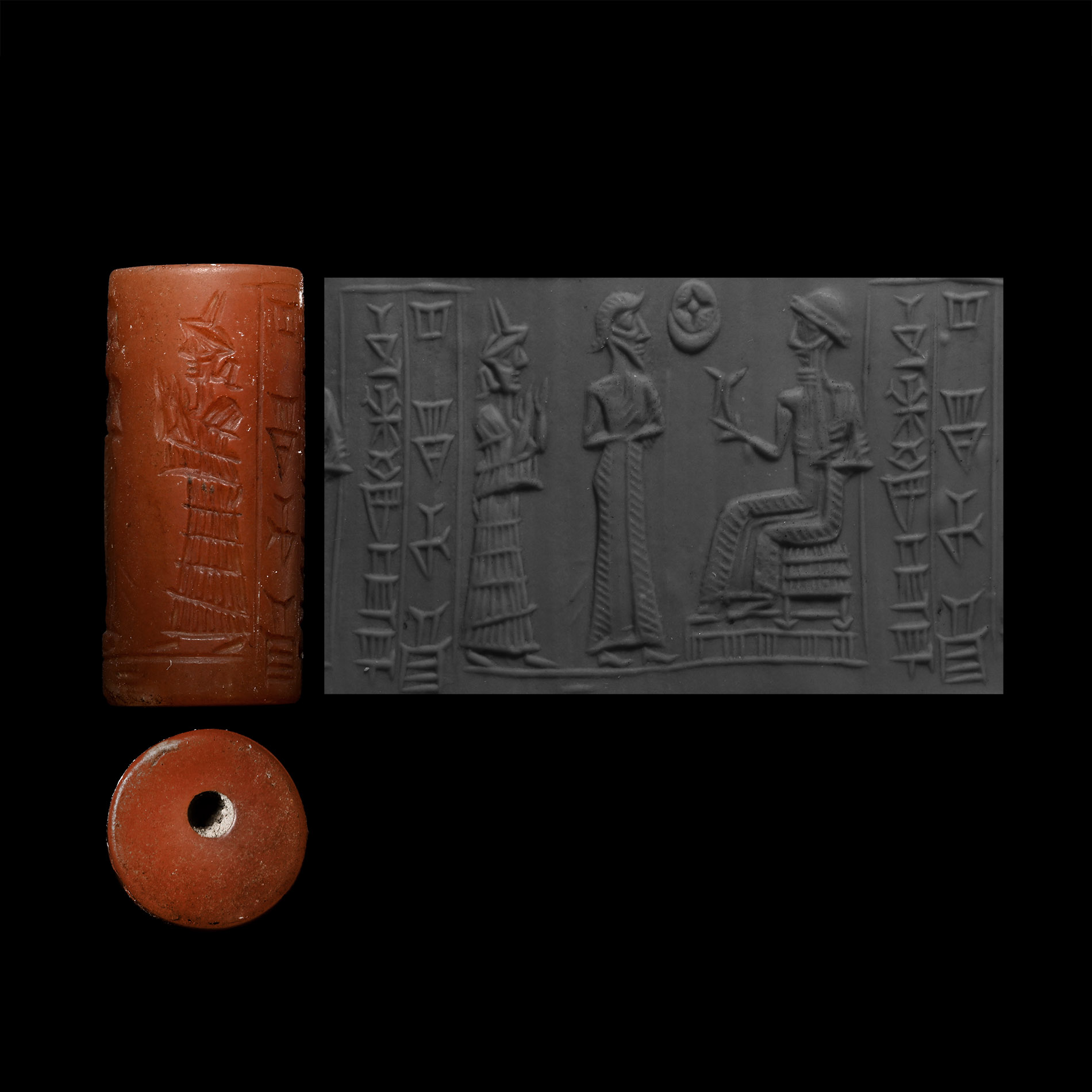 Mesopotamian Stone Cylinder Seal with Presentation Scene