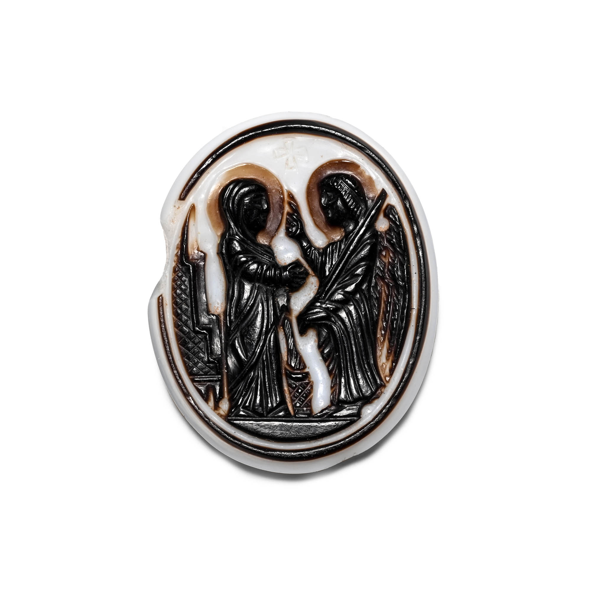 Byzantine Cameo with Virgin Mary and Archangel Gabriel