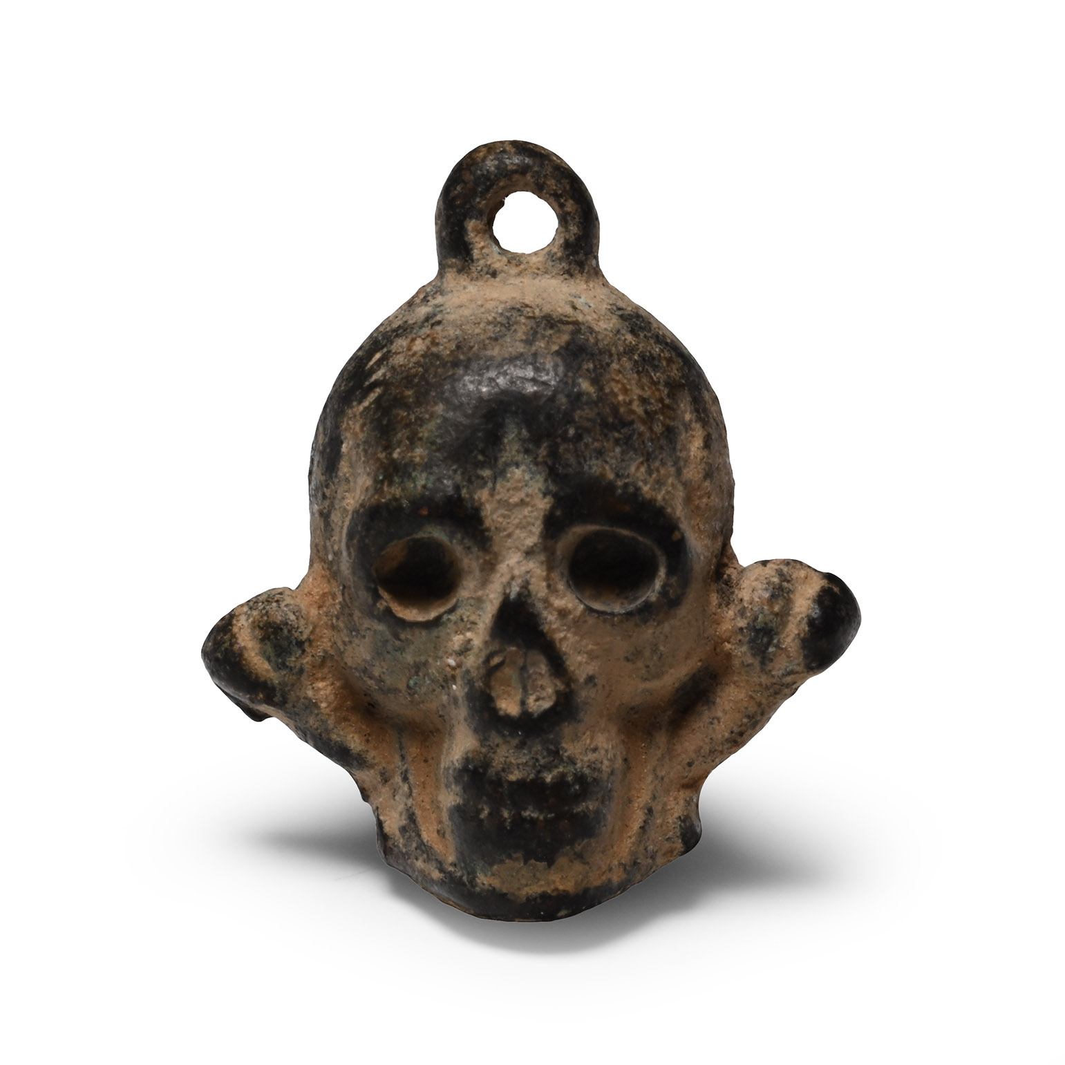 Post Medieval Bronze Skull Pendant