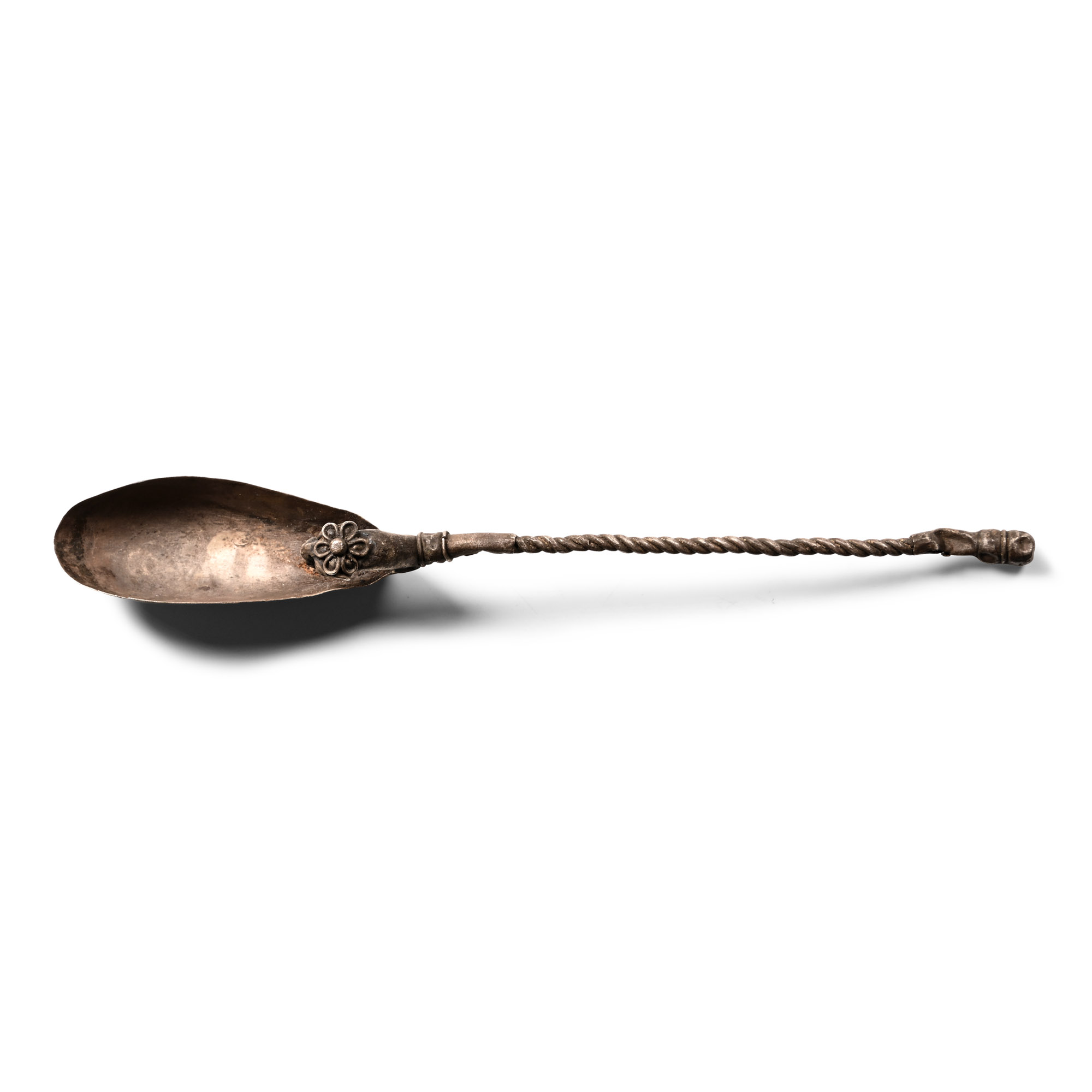 Graeco-Roman Silver Spoon with Lion Head