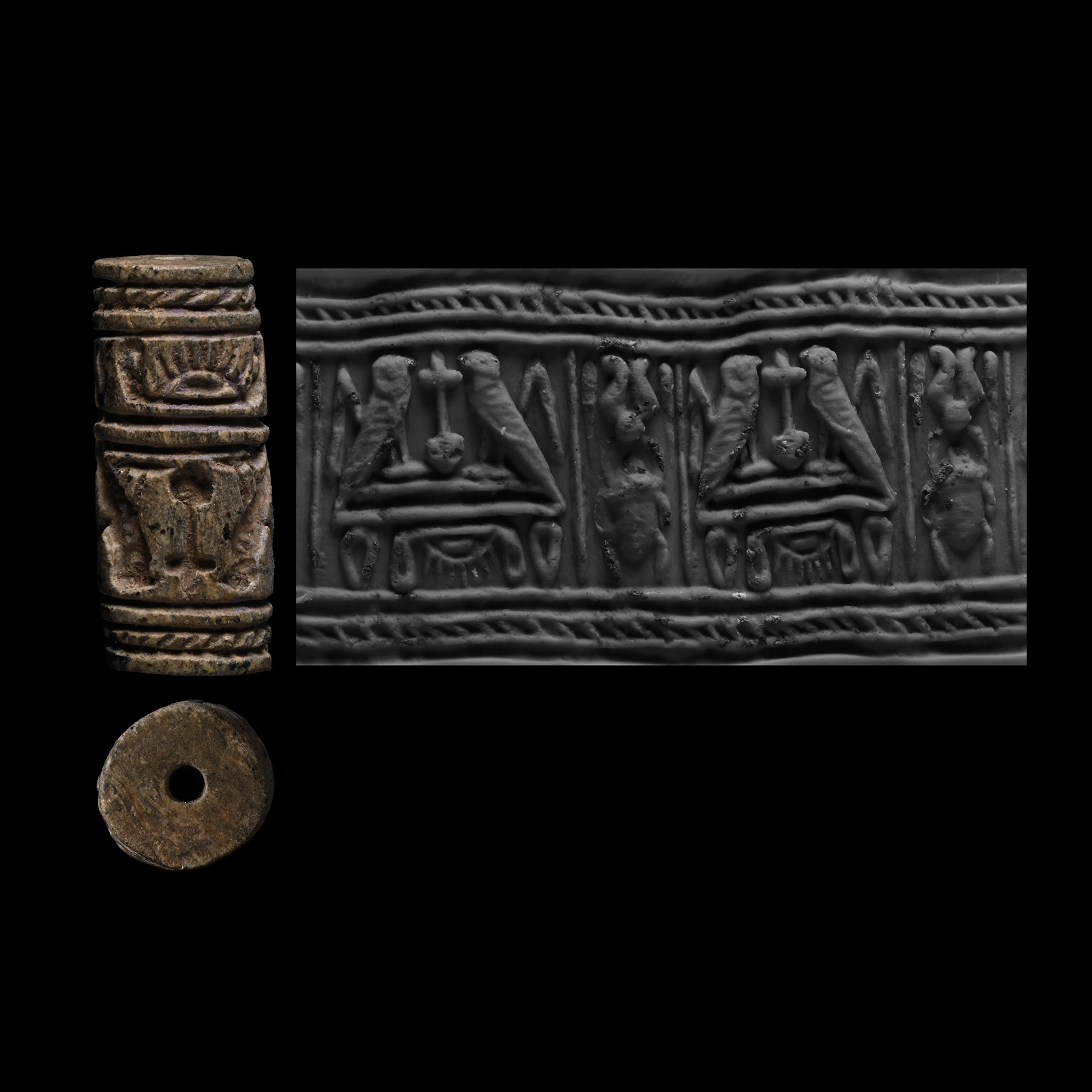 Egyptian Cylinder Seal with Hieroglyphs