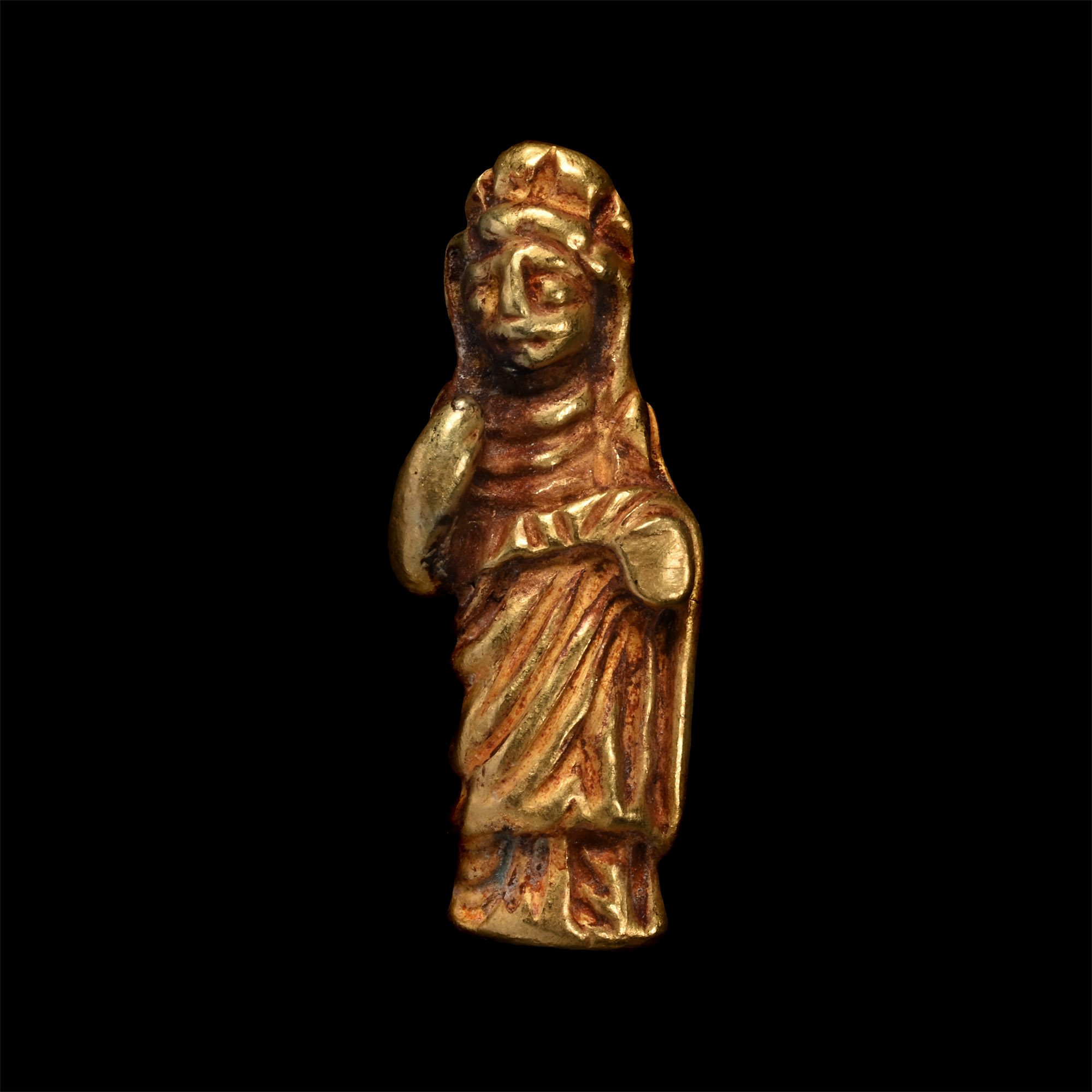 Roman Gold Amulet of a Draped Female