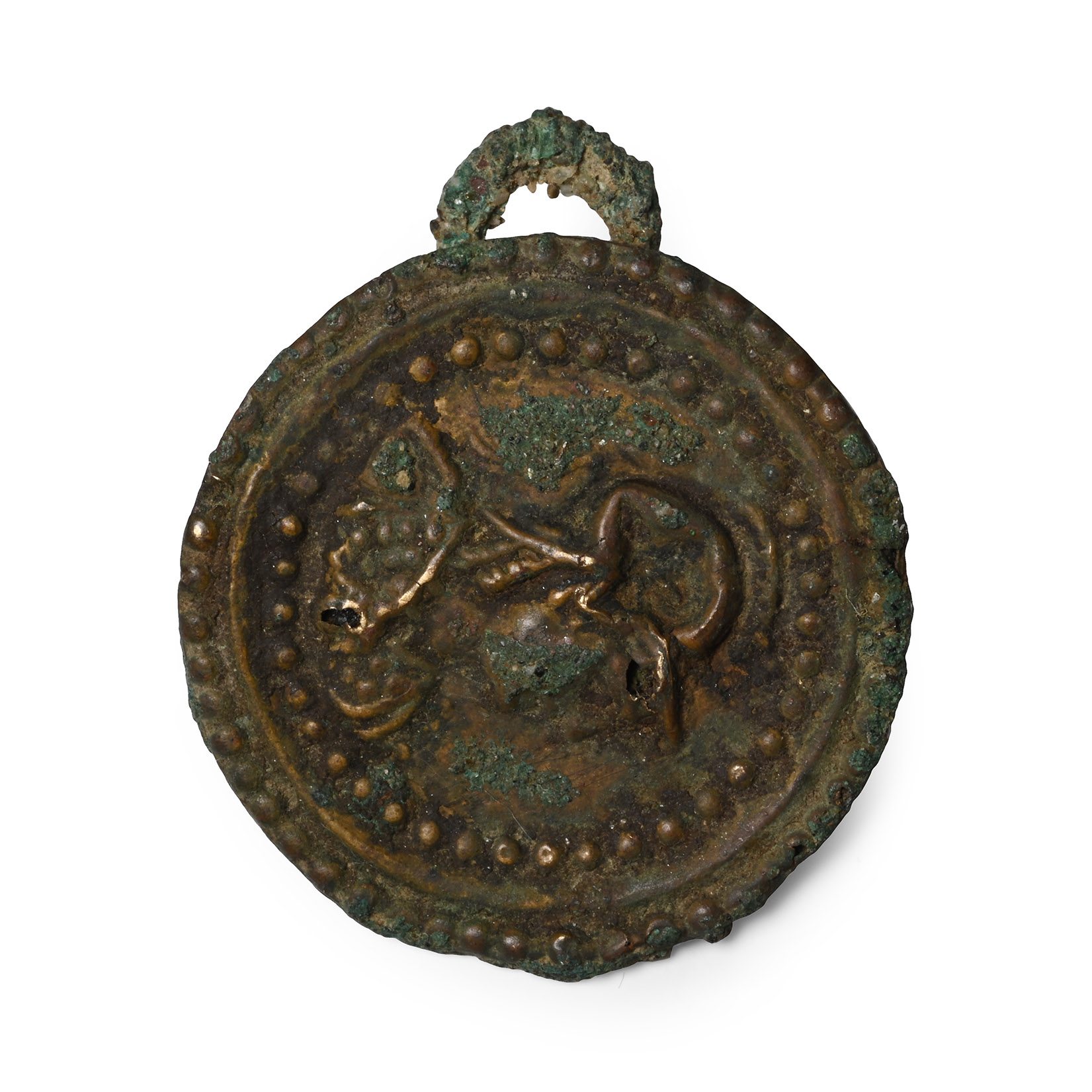 Roman Bronze Mount with Helmetted Bust