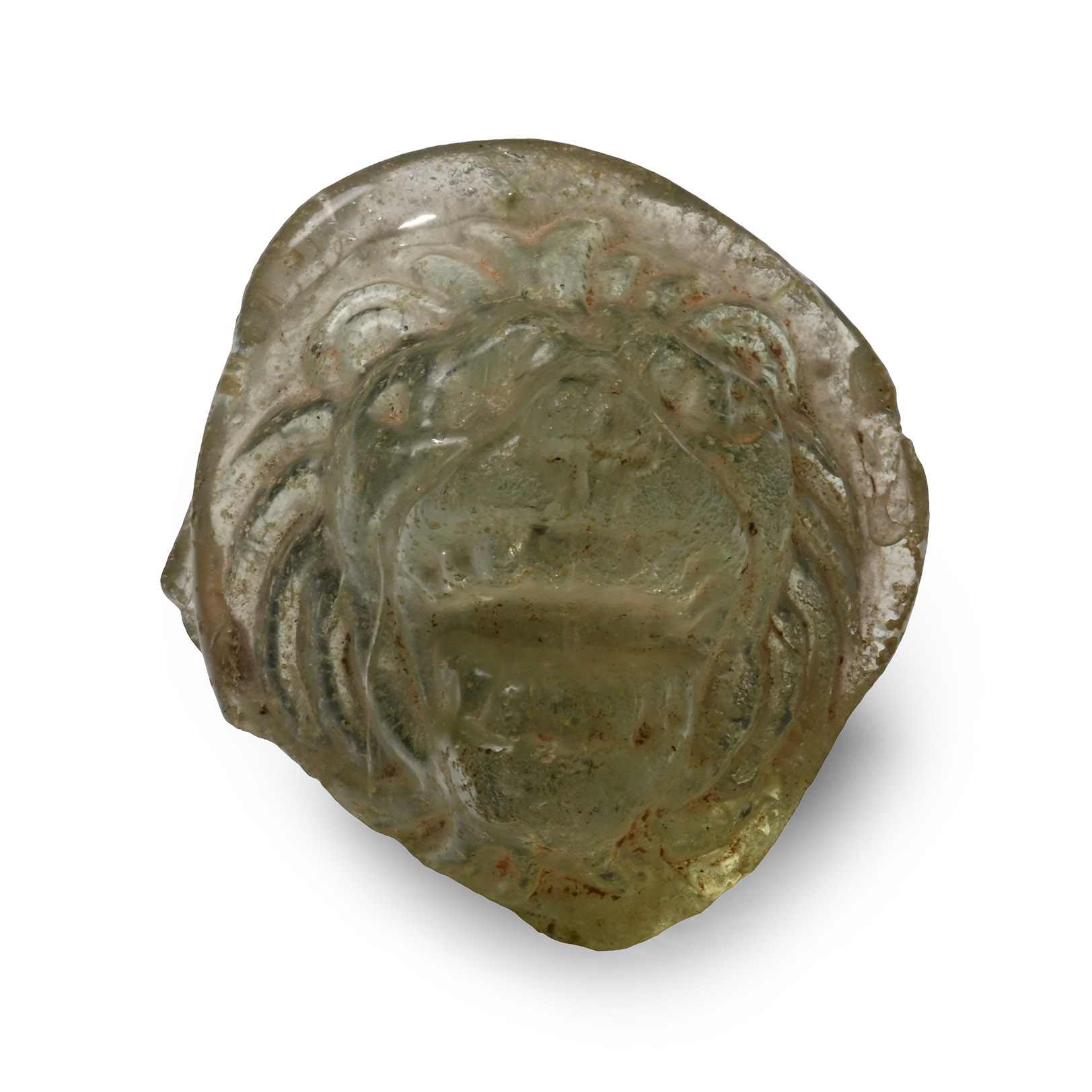 Roman Glass Lion's Head Mount Fragment