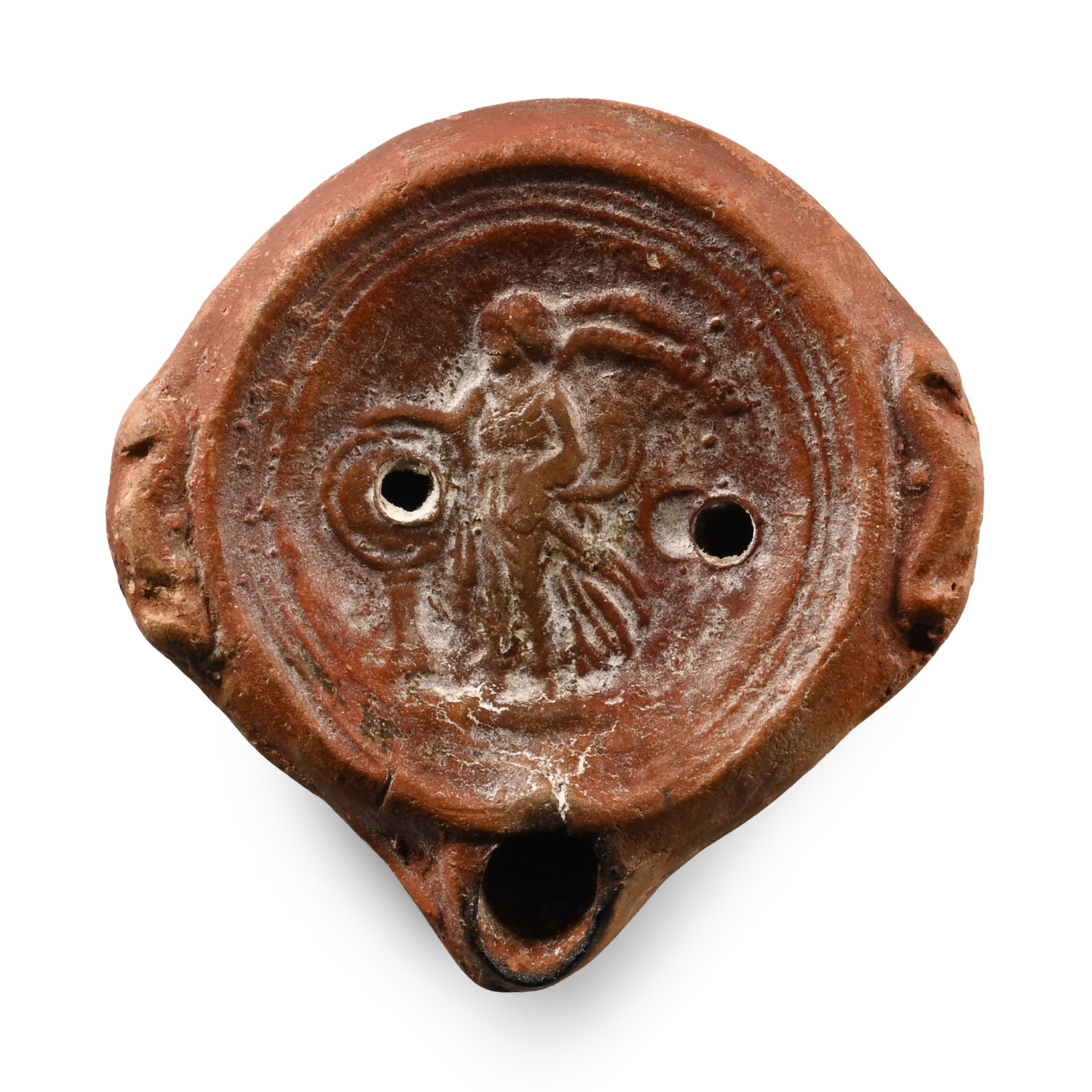 Roman Terracotta Oil Lamp with Victory