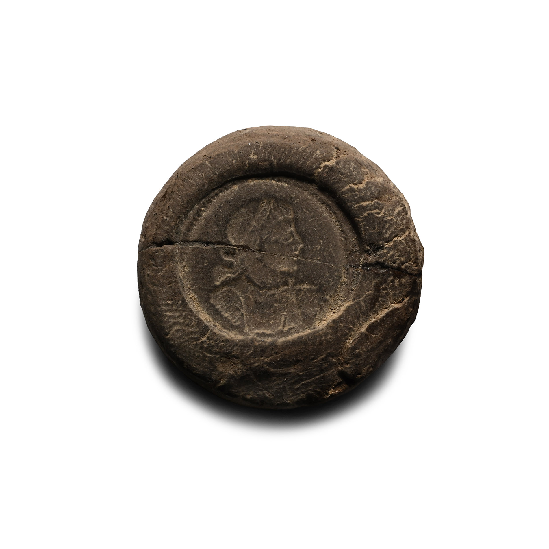 Roman Bifacial Terracotta Forger's Coin Mould