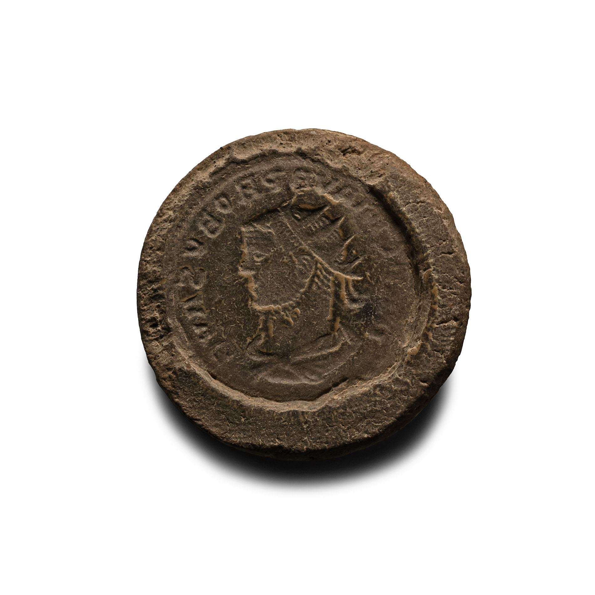 Roman Bifacial Terracotta Forger's Coin Mould