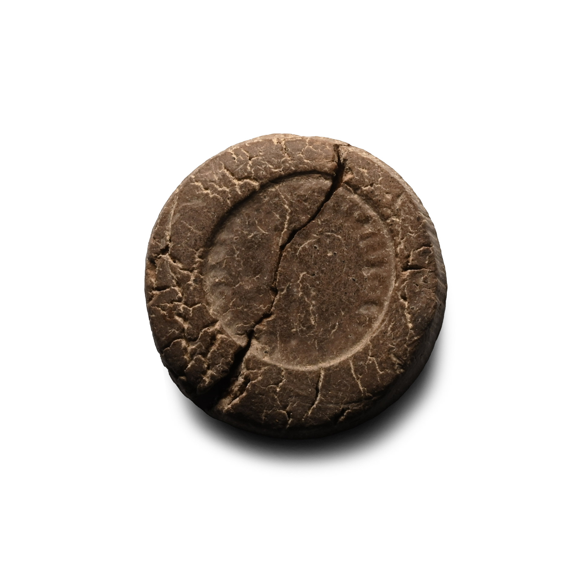 Roman Bifacial Terracotta Forger's Coin Mould