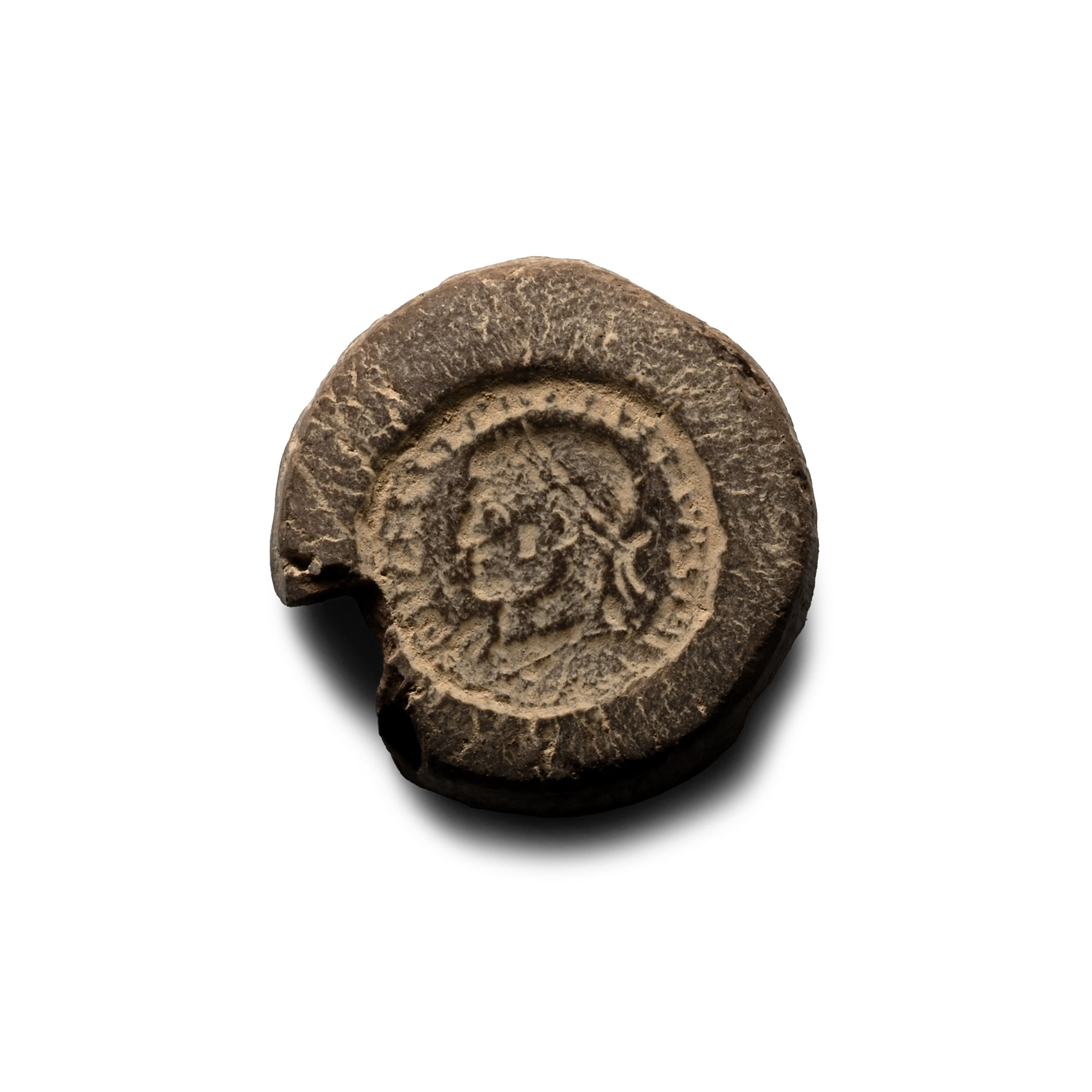 Roman Bifacial Terracotta Forger's Coin Mould