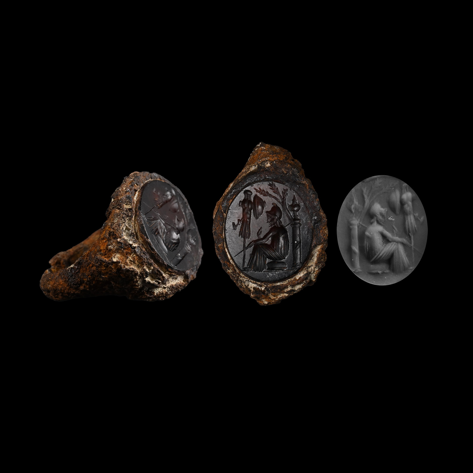 Roman Iron Ring with Gemstone