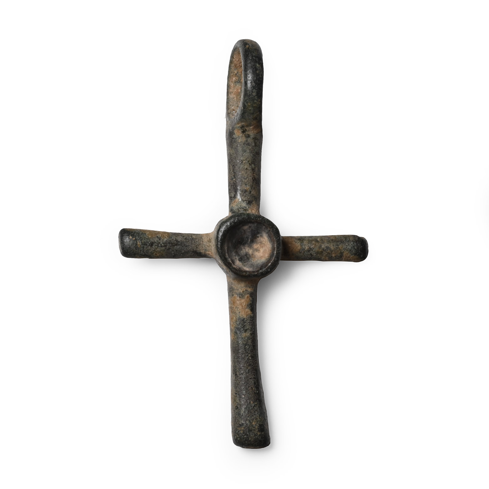 Byzantine Bronze Cross Pendant